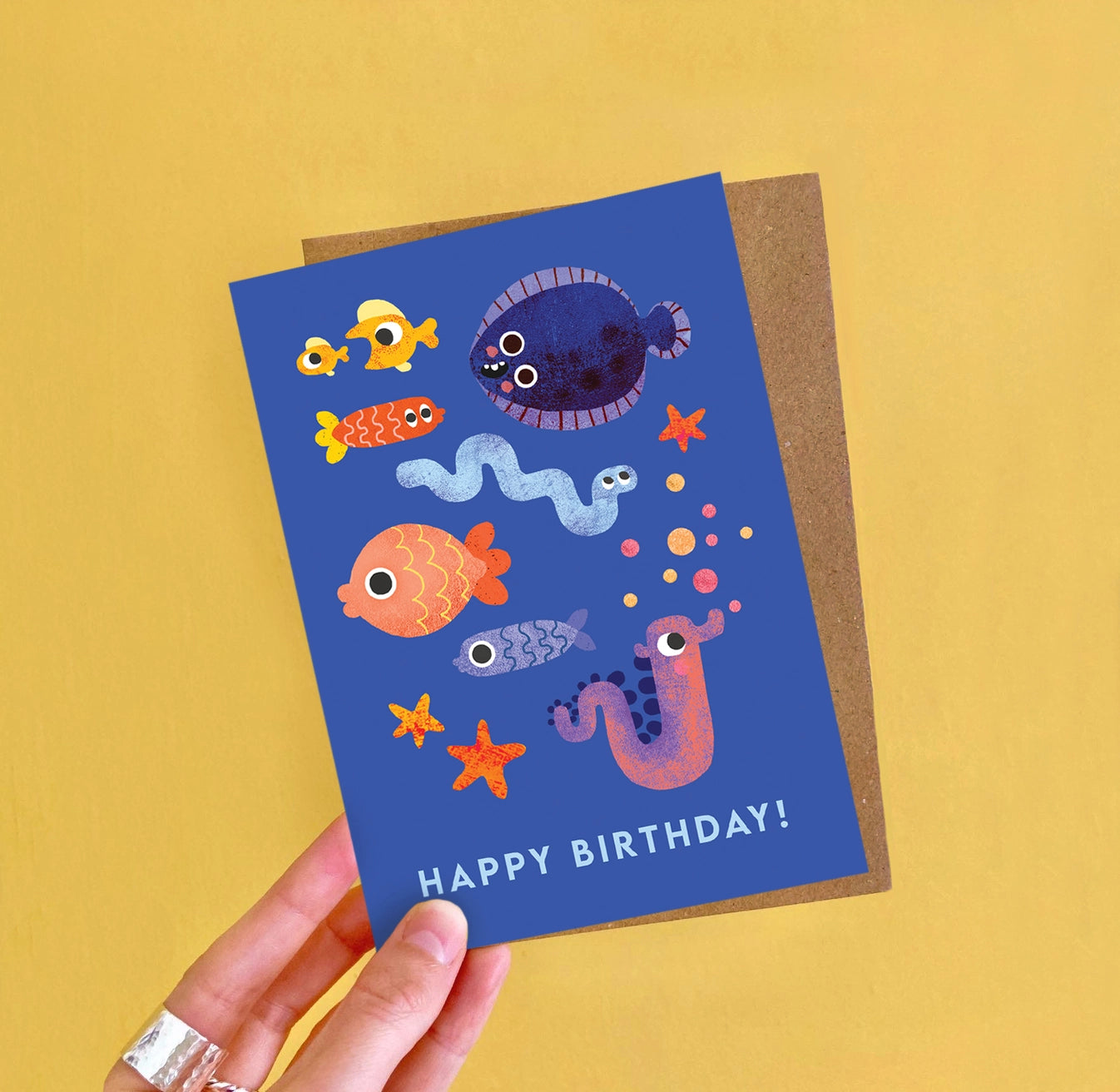 Fish Faces Greeting Card by Emily Nash Illustration
