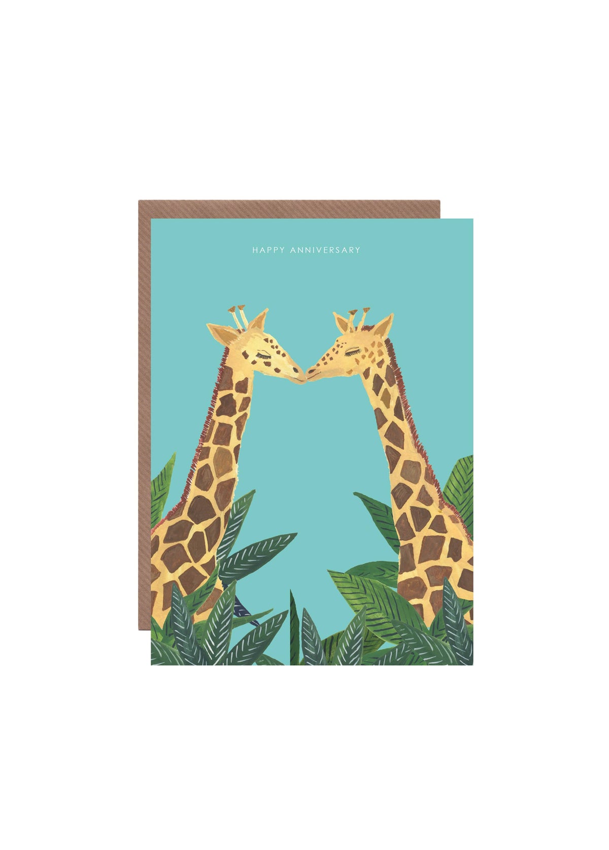 Giraffes Happy Anniversary Greeting Card by Hutch Cassidy