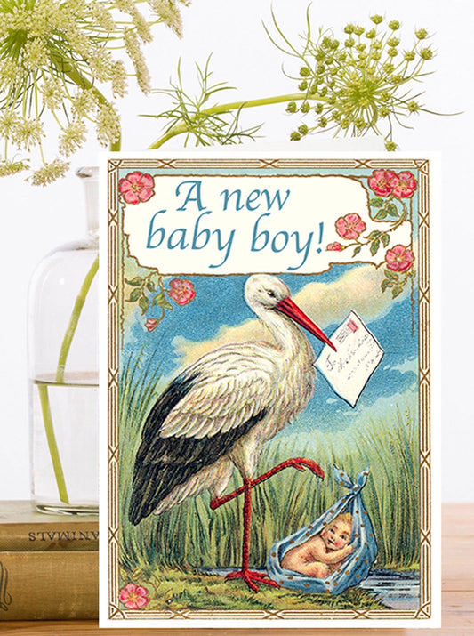 The Stork - Baby Boy Greeting Card