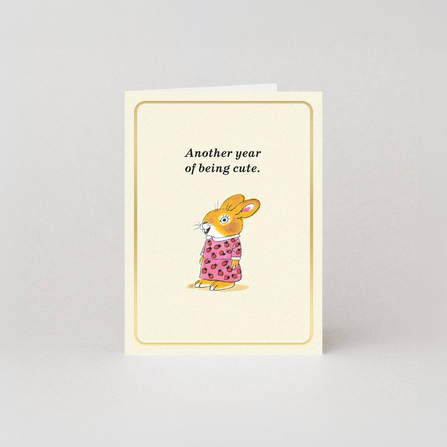 Richard Scarry Being Cute Gold Foil Mini Card front view