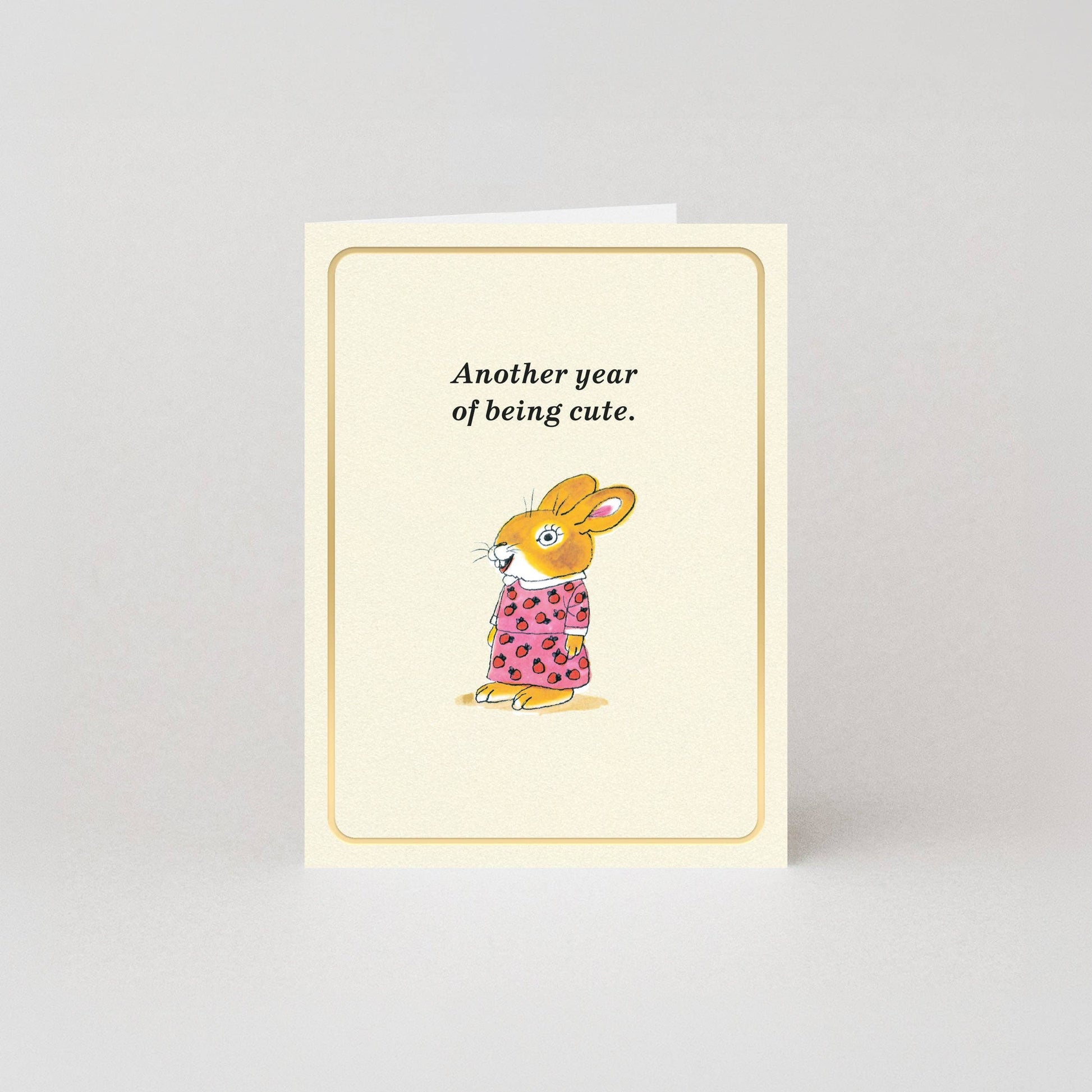 Richard Scarry Being Cute Gold Foil Mini Card front view