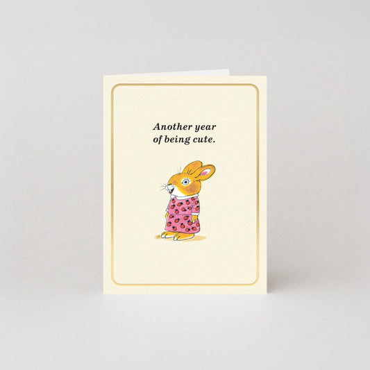 Richard Scarry Being Cute Gold Foil Mini Card front view