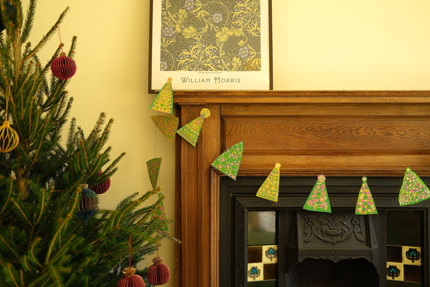Festive garland, sustainably made from recycled materials