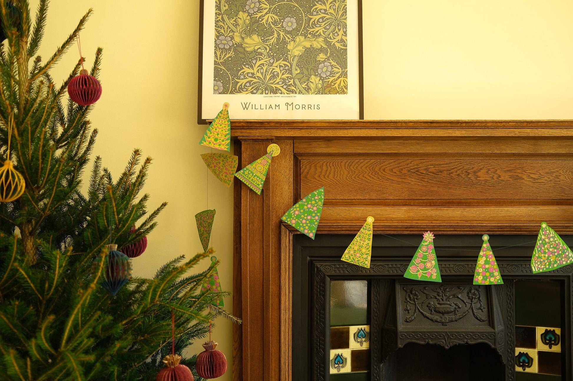 Festive garland, sustainably made from recycled materials