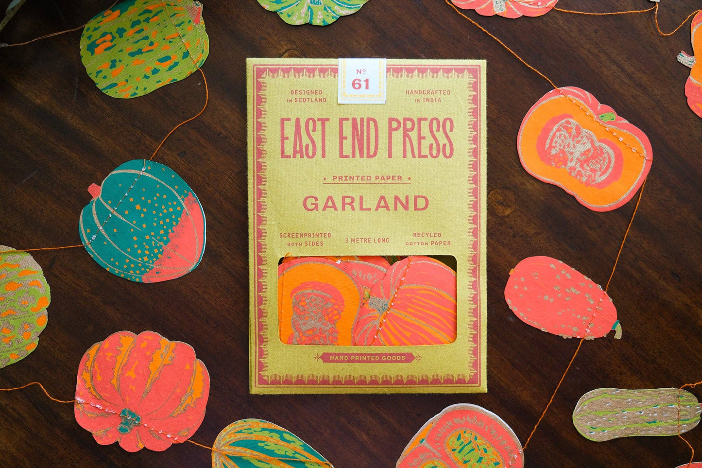 Sustainable autumn theme paper garland detail