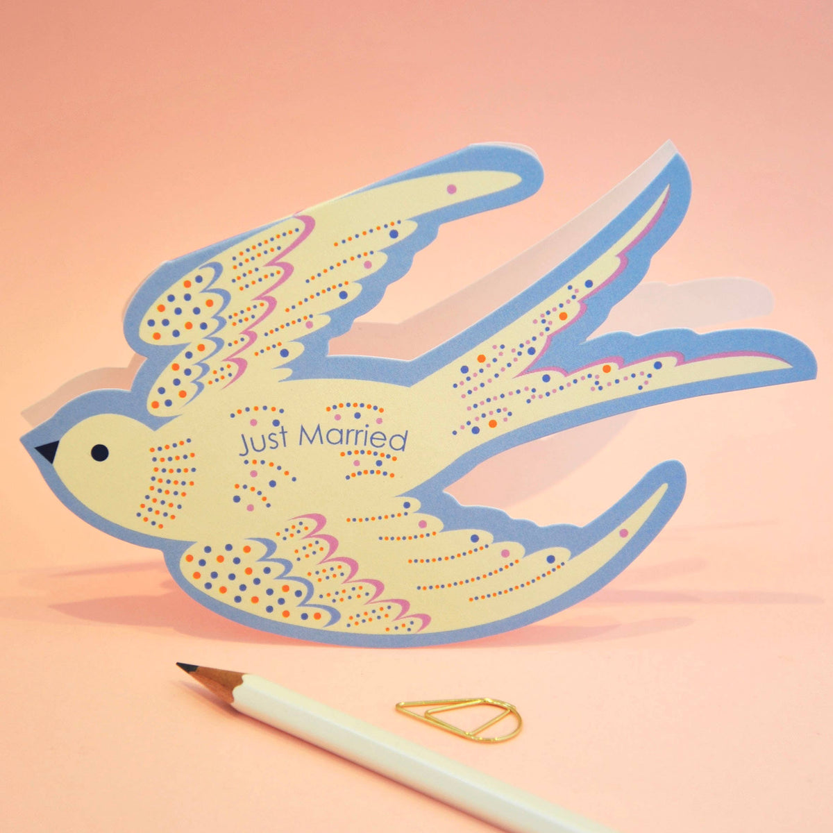 Eco-friendly rocking bird card with envelope