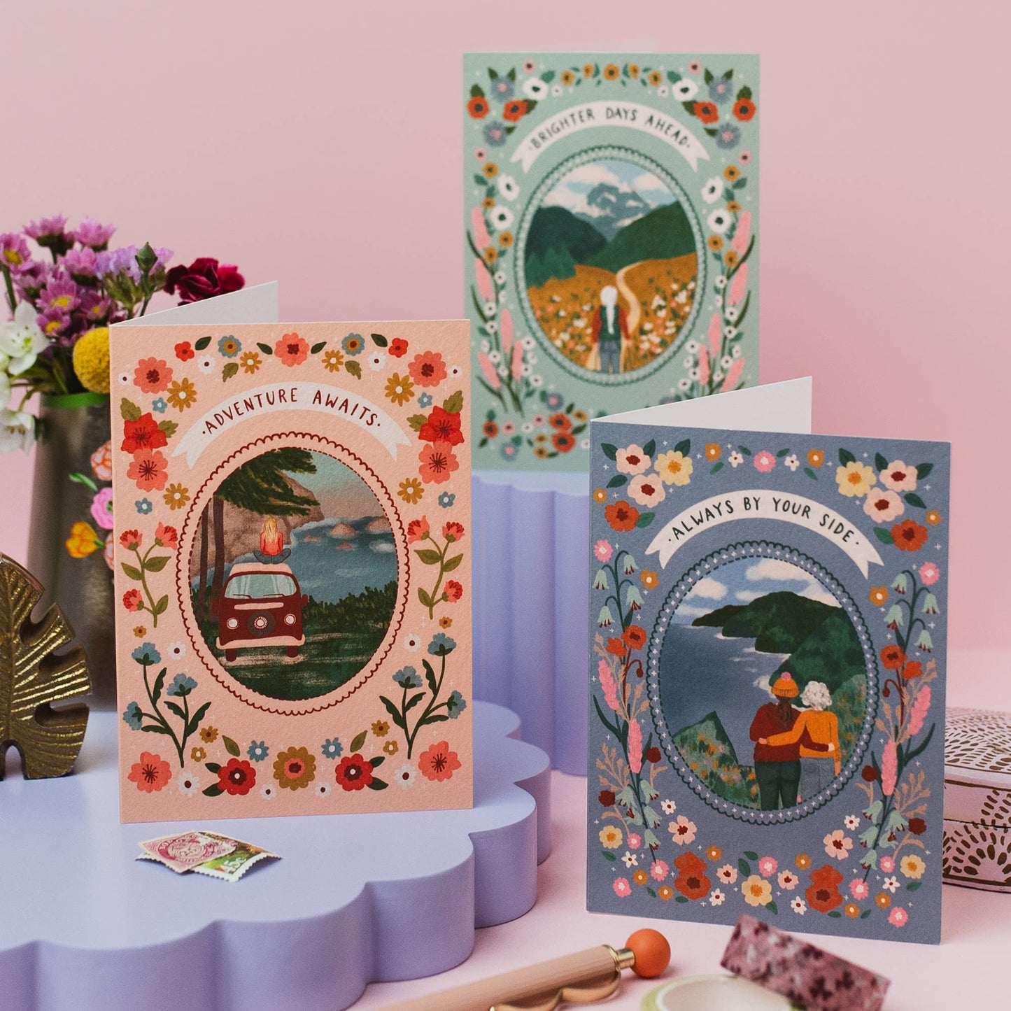 Plastic-free packaged friendship card printed in the UK