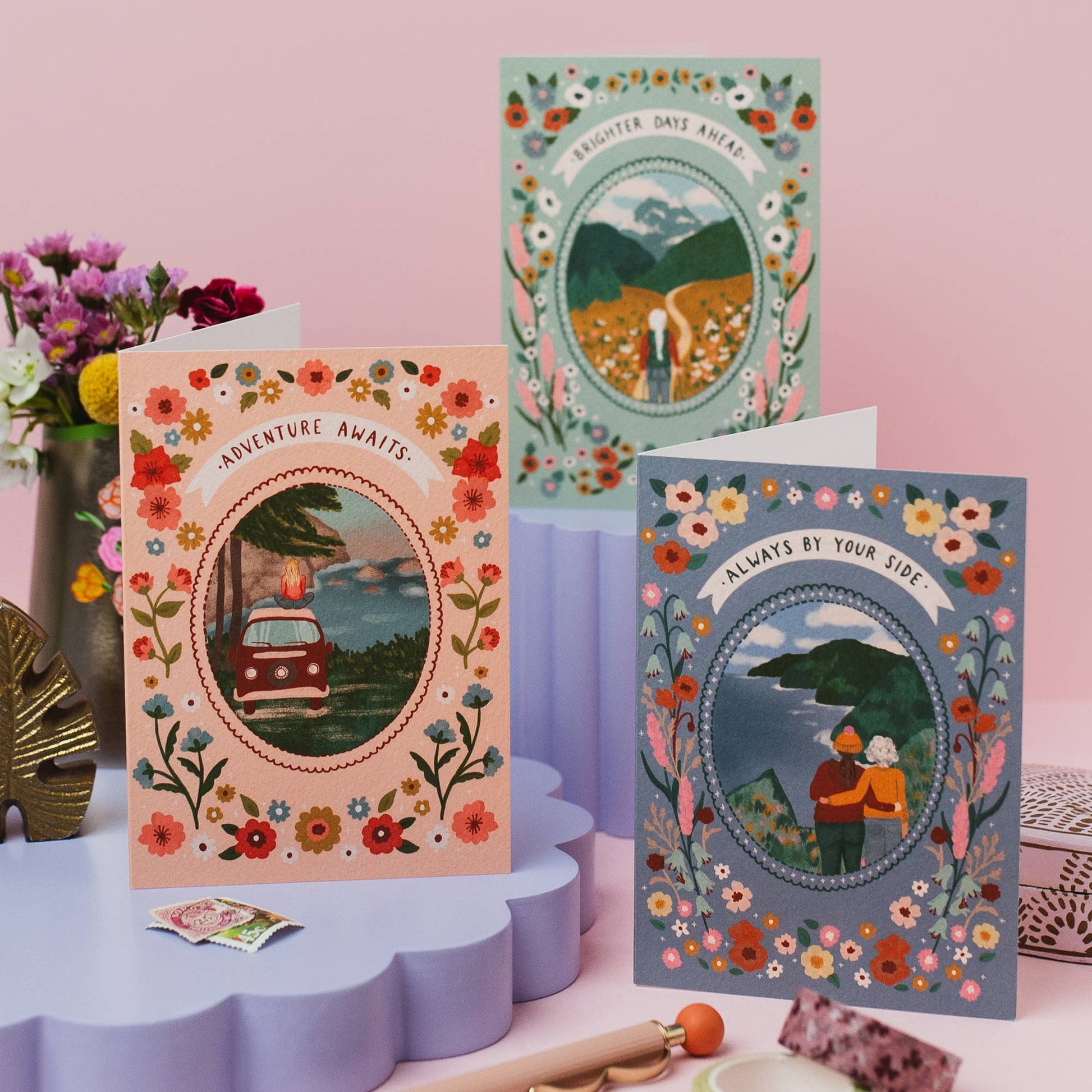 Plastic-free packaged friendship card printed in the UK
