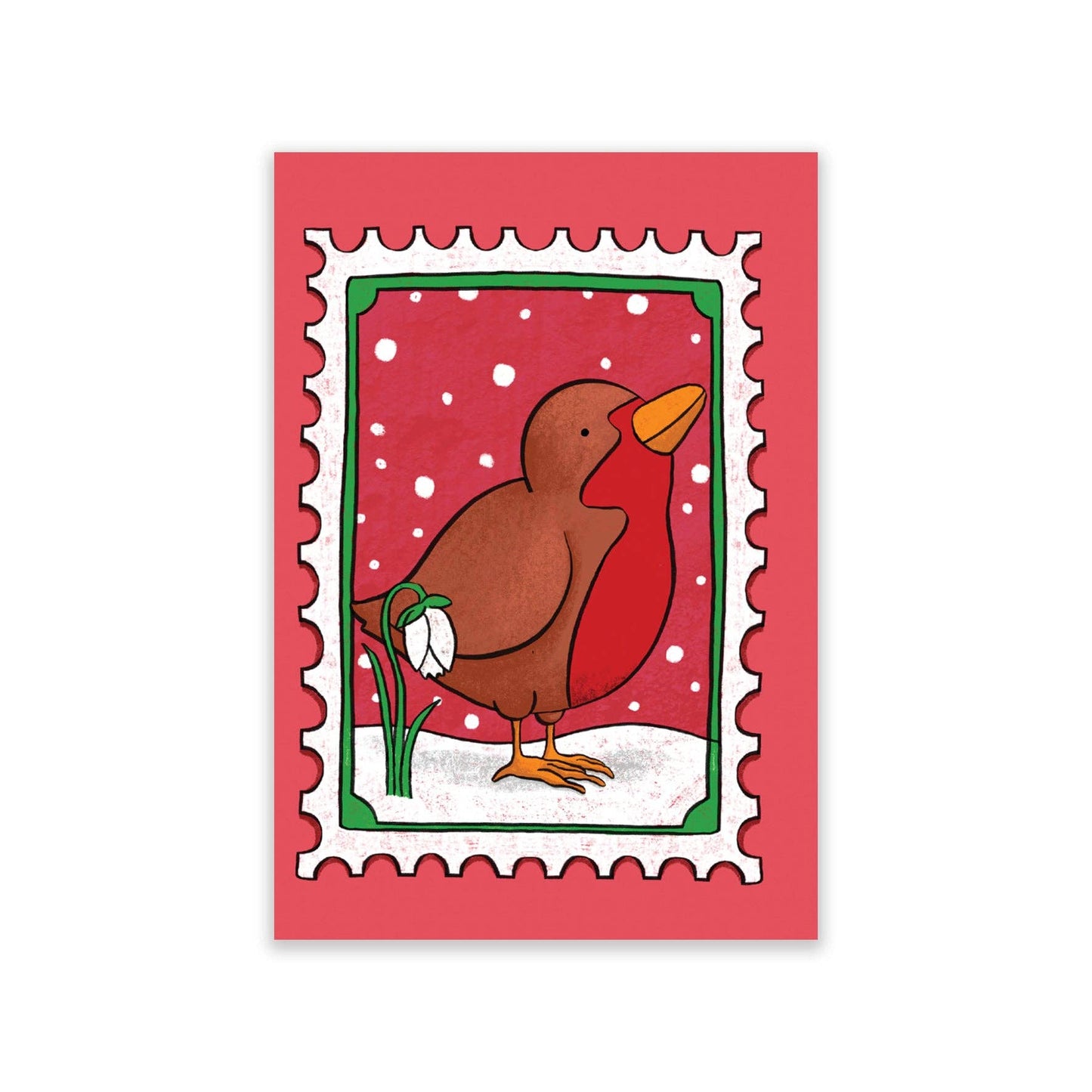 Close-up of the woodland stamp illustrations on mini cards