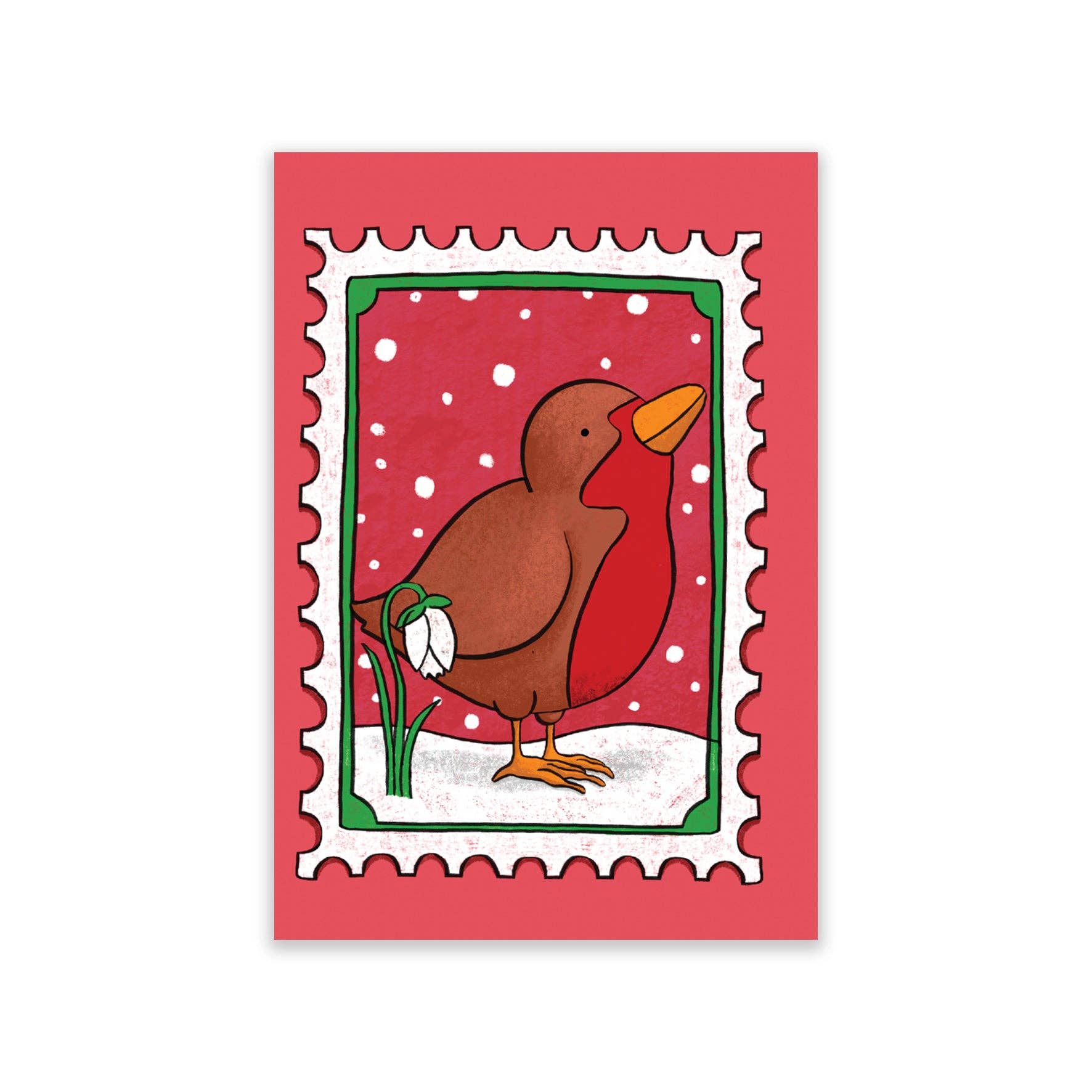 Close-up of the woodland stamp illustrations on mini cards