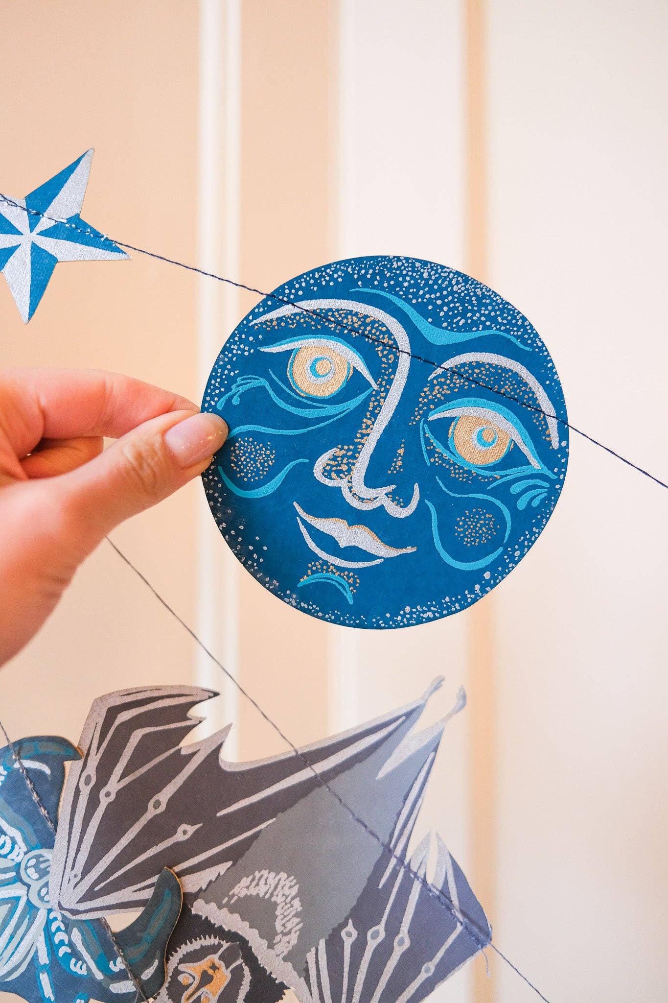Three metre long celestial paper garland