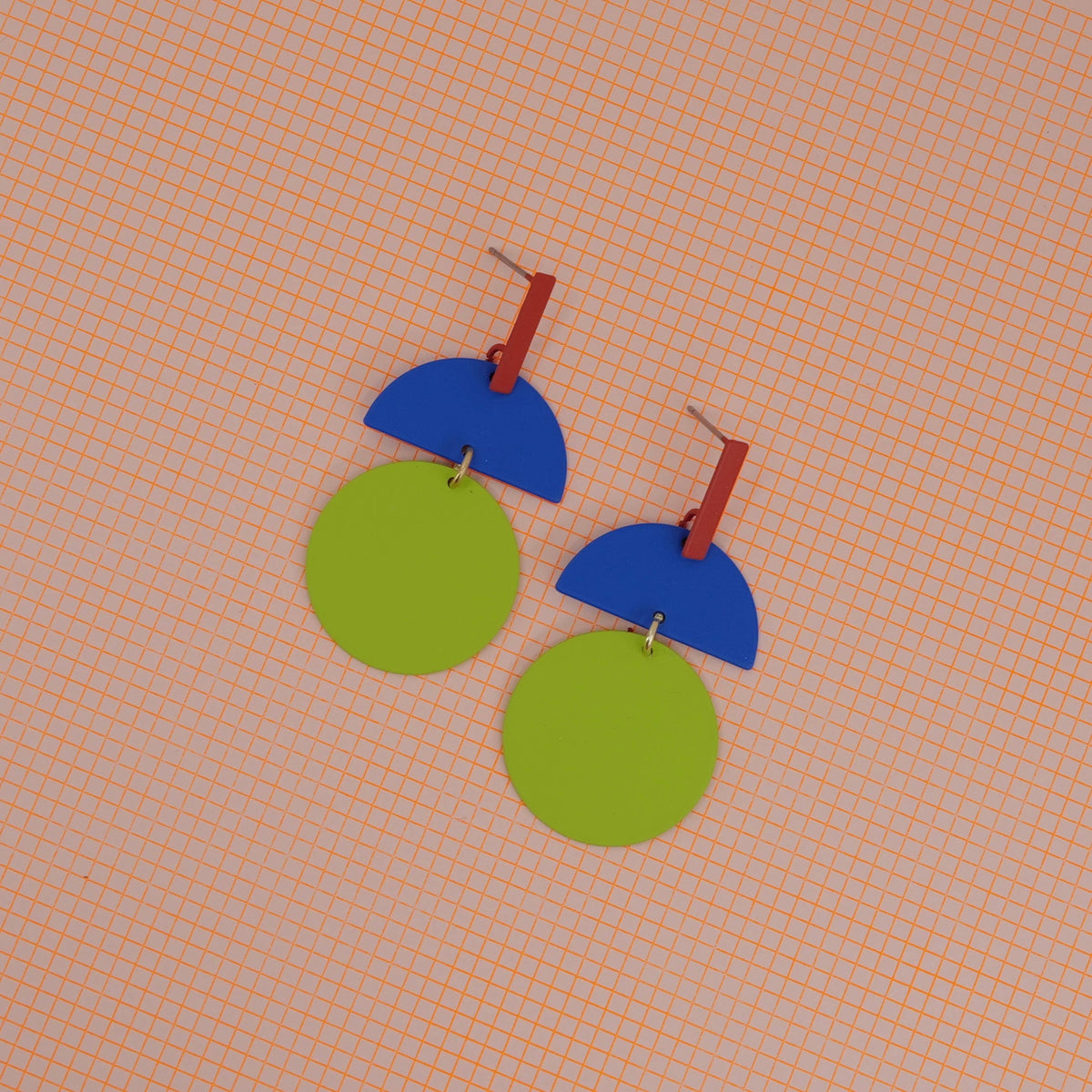 Vibrant turquoise and lilac drop earrings