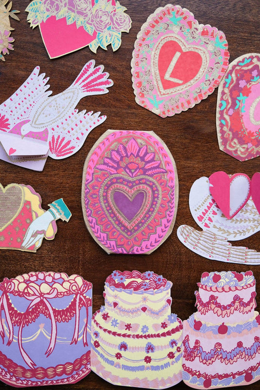 Recycled cotton greeting card with gold patterned envelope