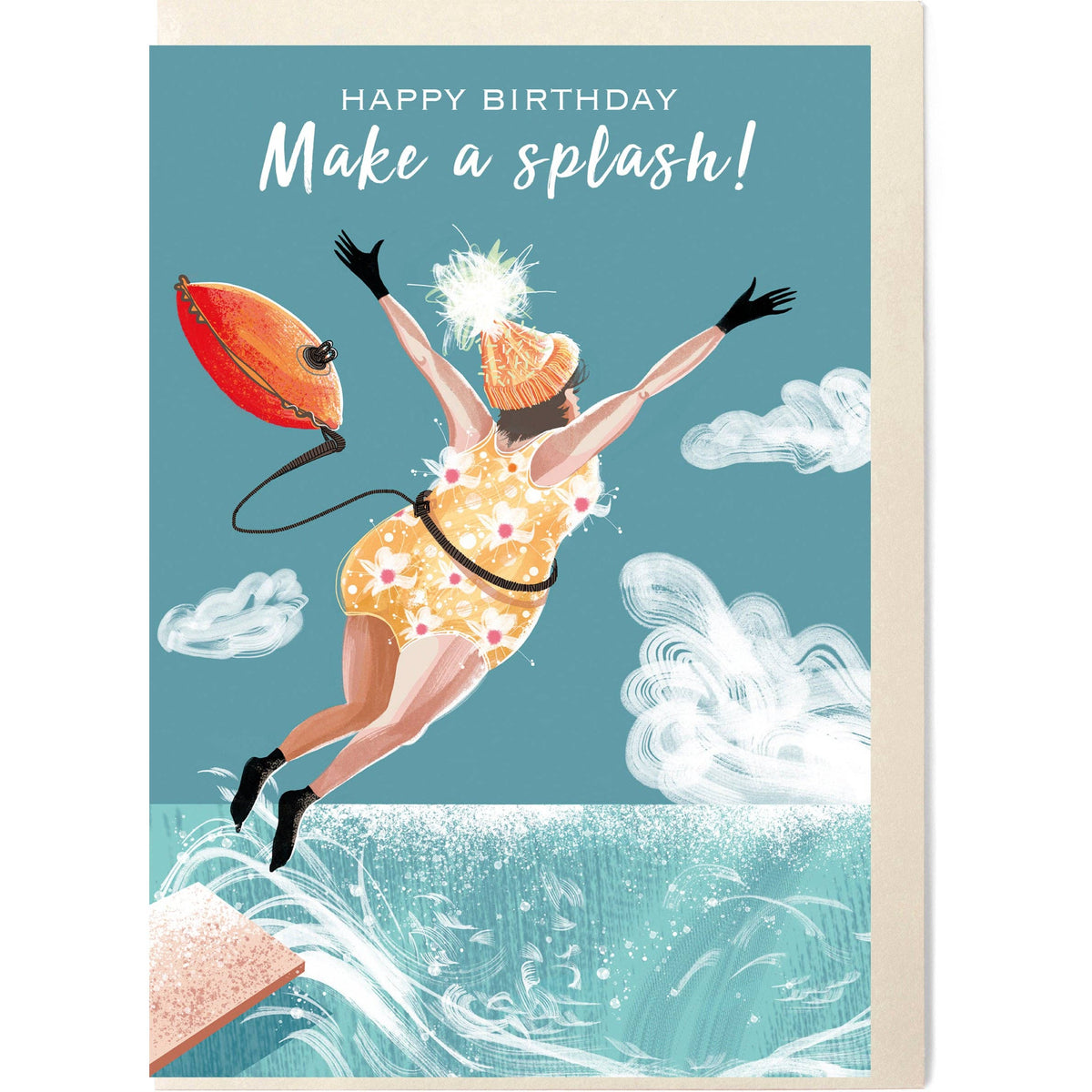 Swim Wild and Free That Crazy Shelley Happy Birthday card with envelope