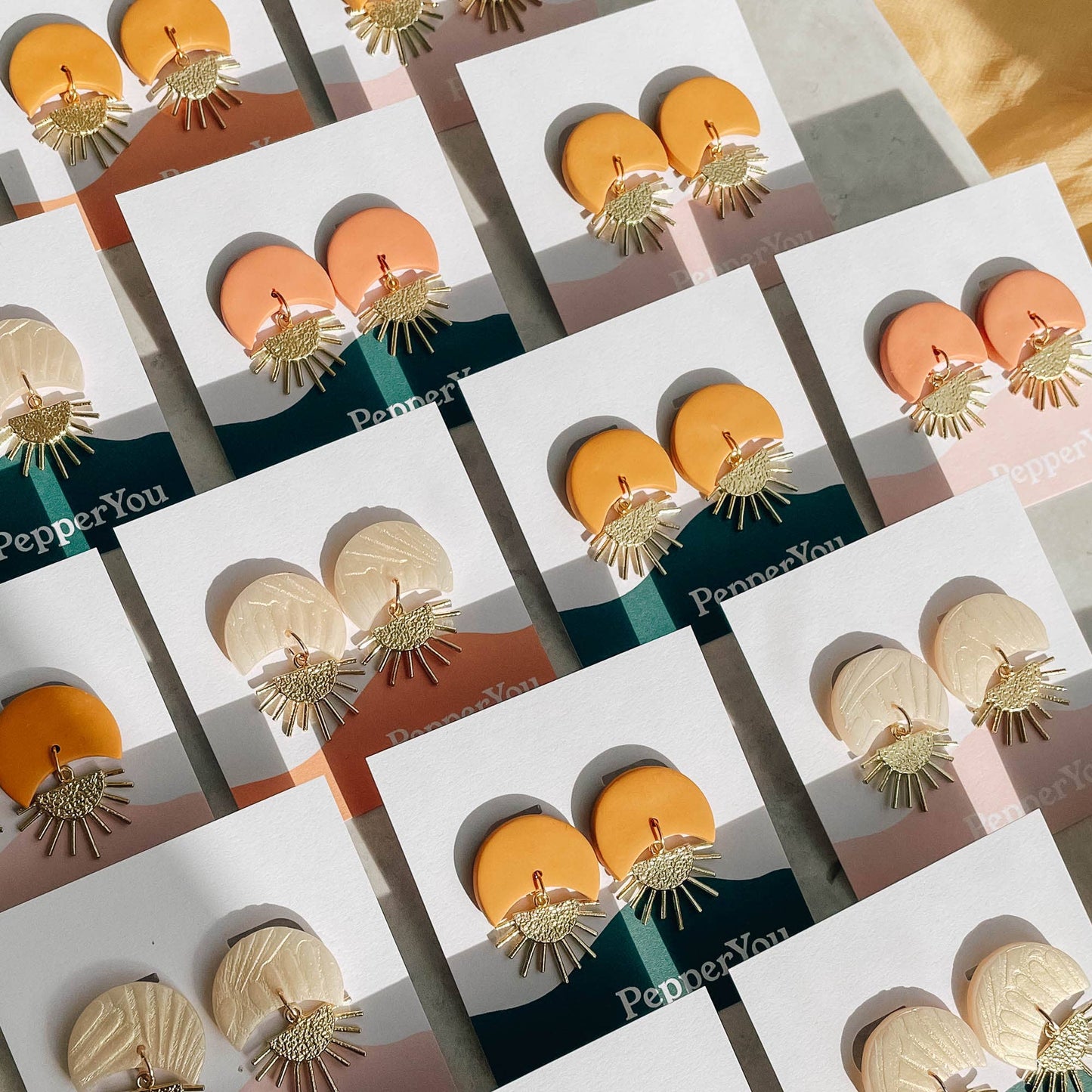 Sunset Earrings in Mustard