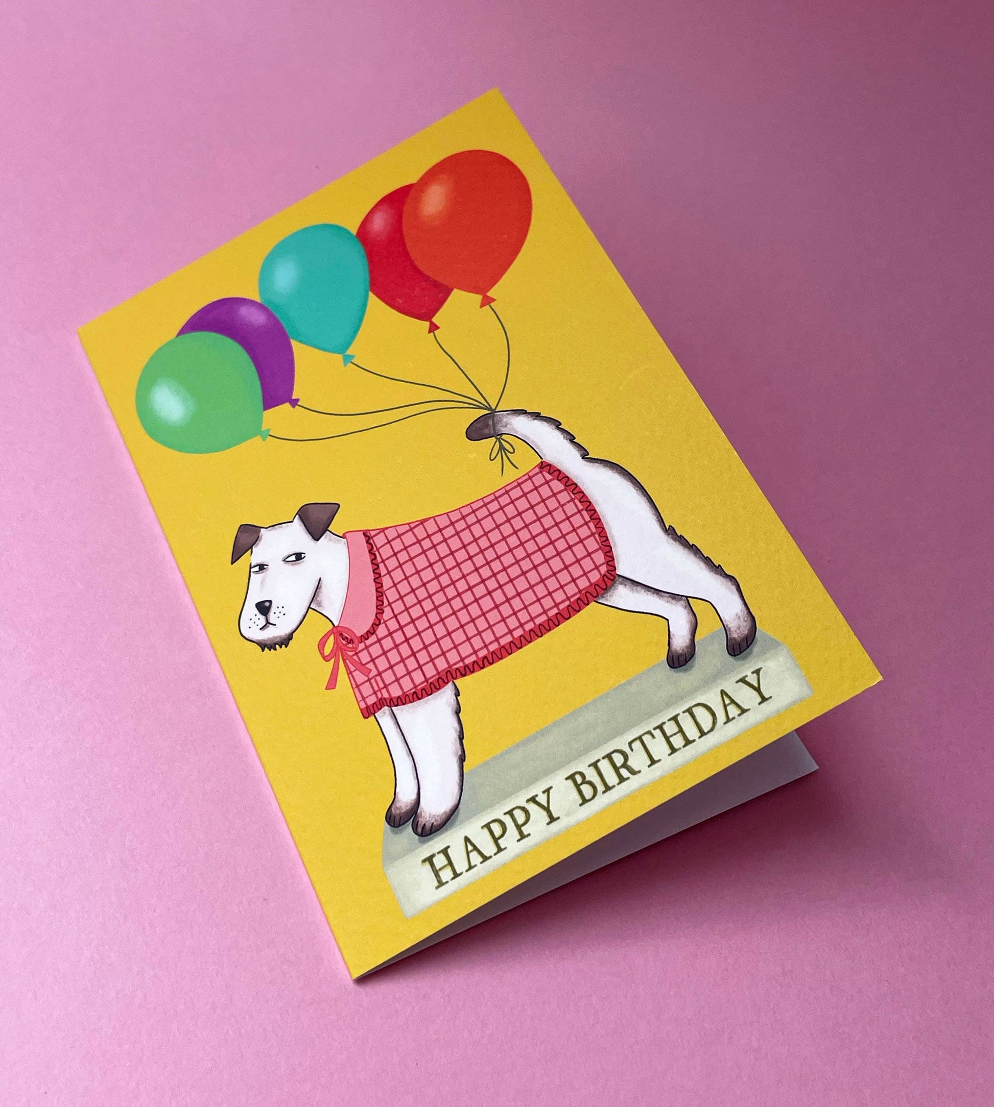A6 dog birthday card with kraft envelope