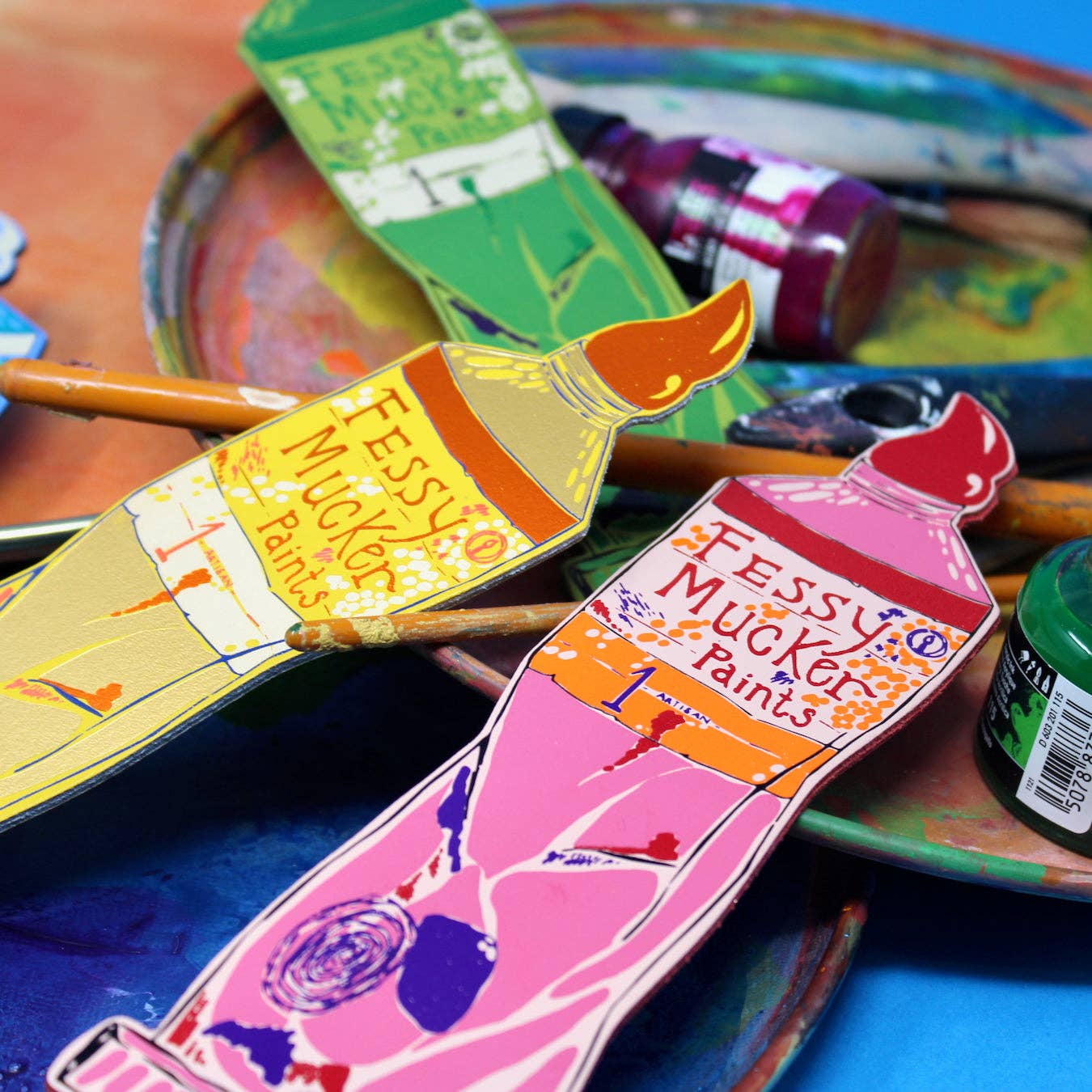 Artistic leather bookmark designed in Cambridge studio