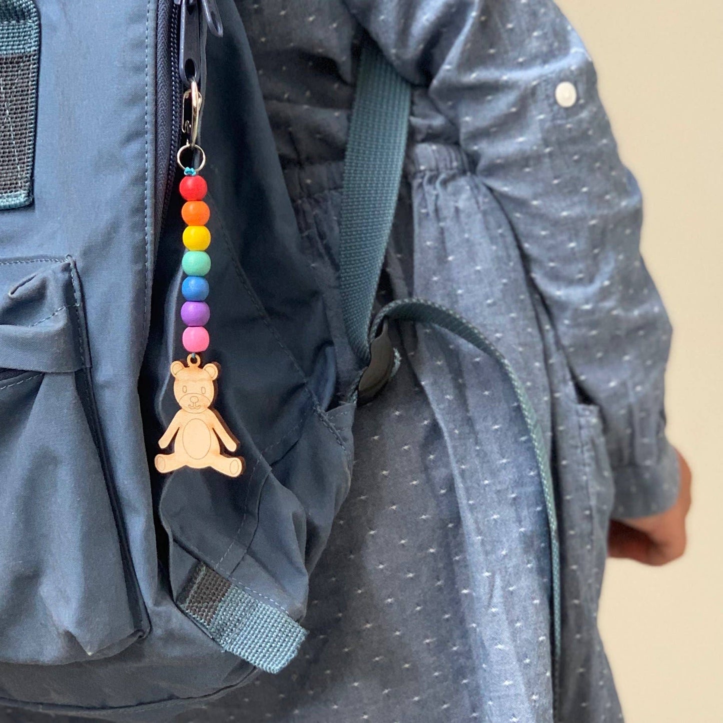 Contents of the children's handmade teddy bear keyring kit