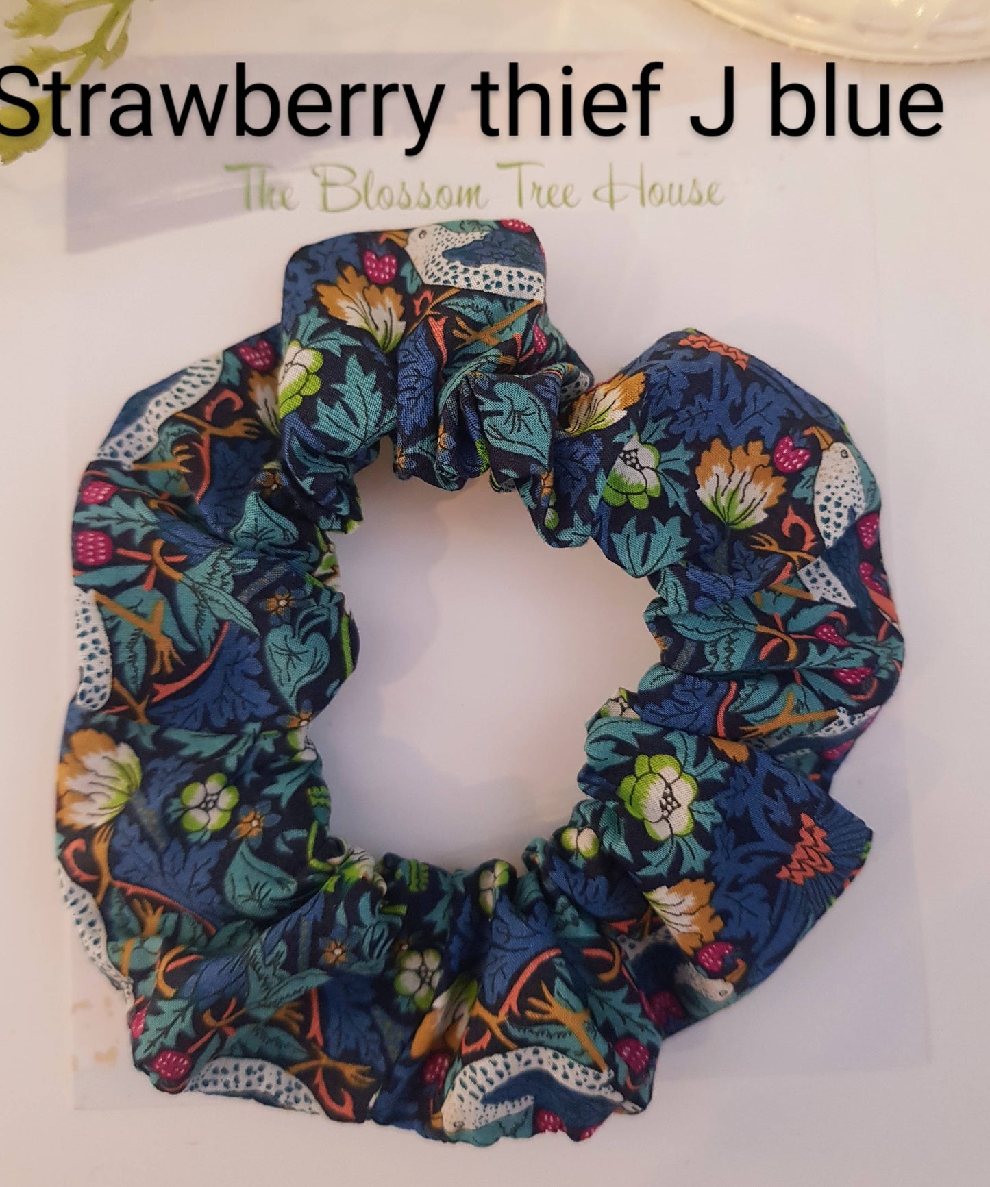 Handmade cotton scrunchie with Liberty fabric design, 9-10cm diameter