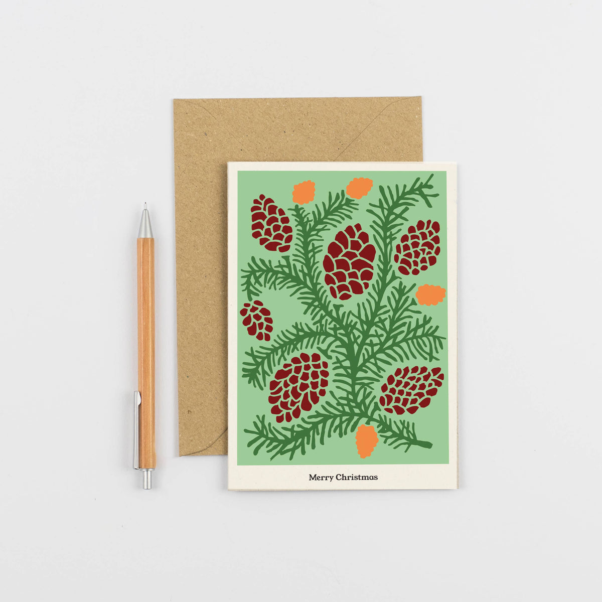 A6 Christmas plant card featuring a festive mistletoe design