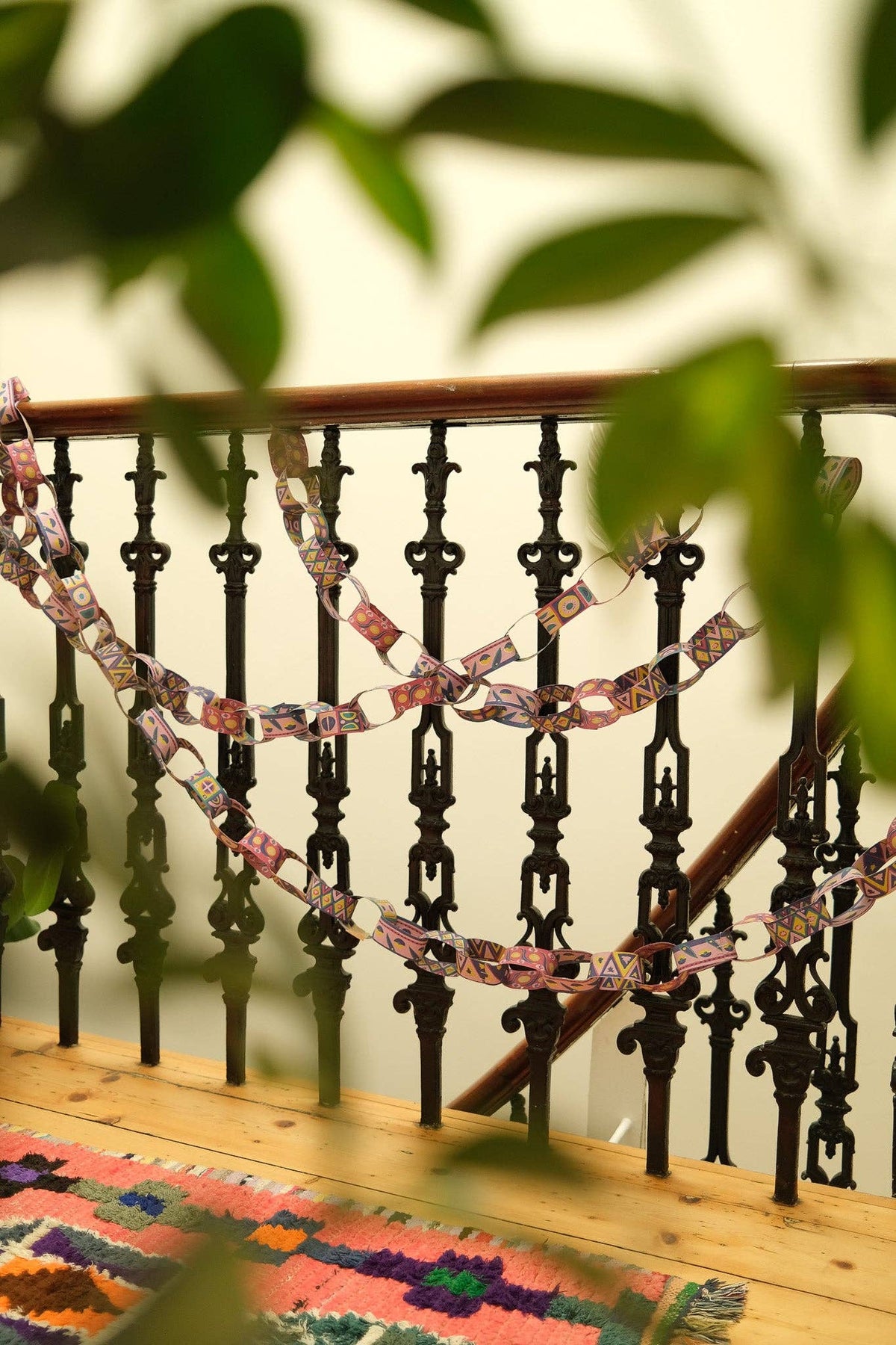 Beautifully designed paper chains for sustainable festive decor