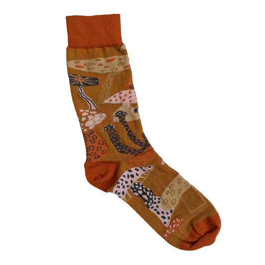 Close-up of James Barker five-colour mushroom socks, soft combed cotton