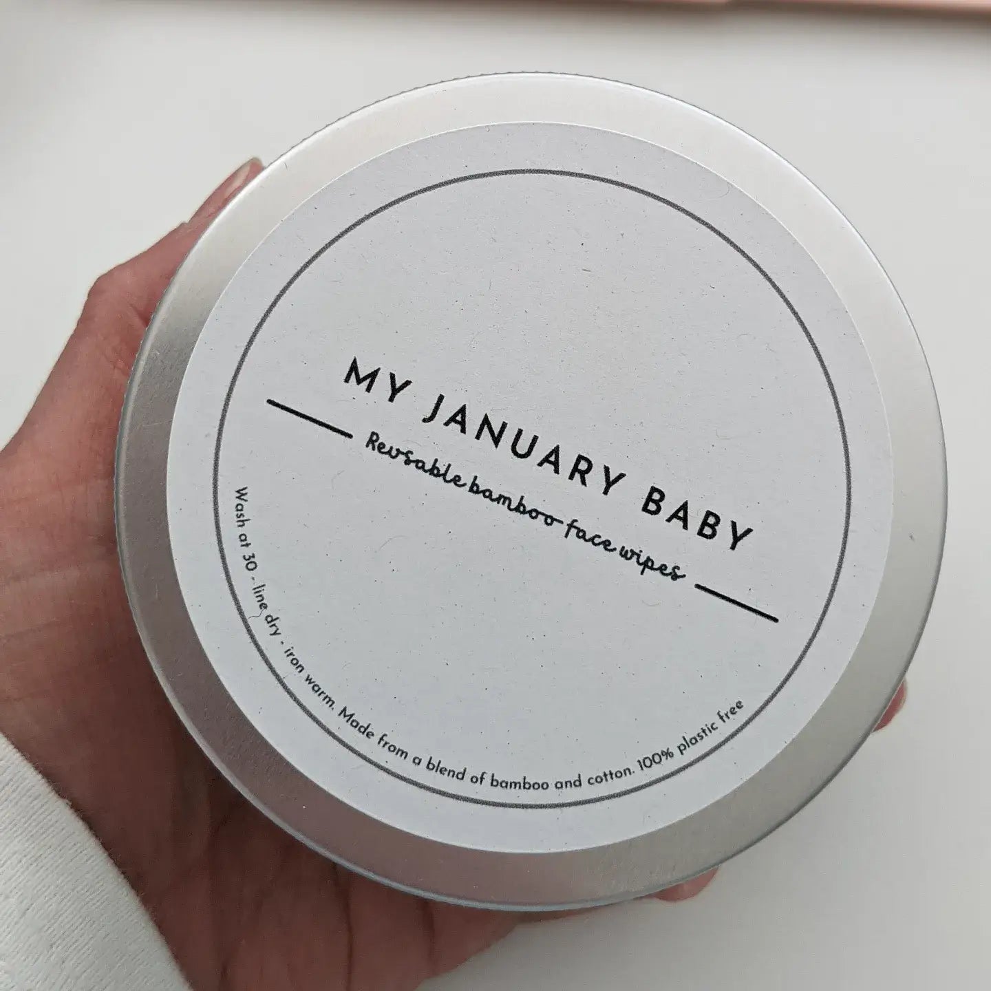 Liberty print face wipes in a tin
