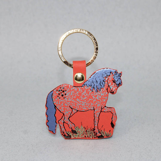 Horse leather key fob, 'Giddy Up' embossed, gold ring by Ark Colour Design.