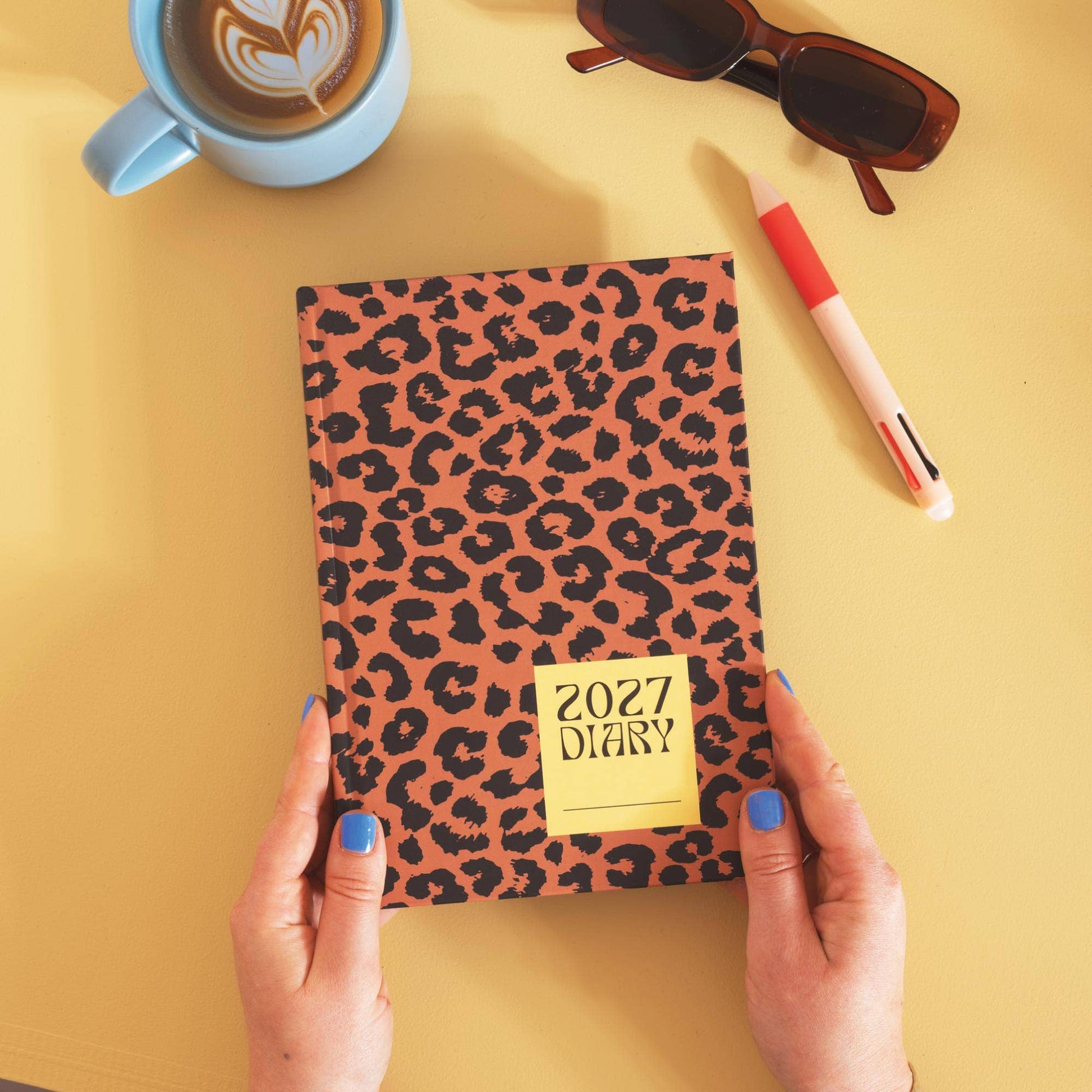 Eco-friendly 2027 Leopard Diary monthly overview page