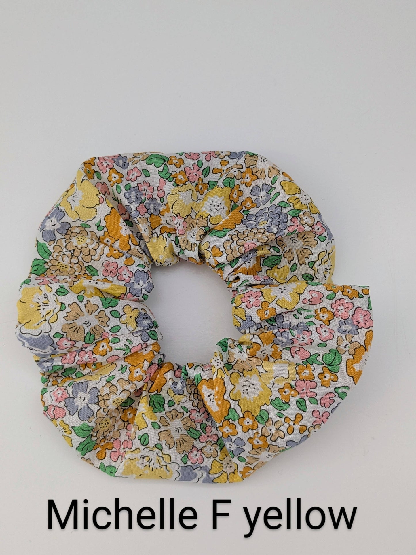 Handmade cotton scrunchie with Liberty fabric design, 9-10cm diameter