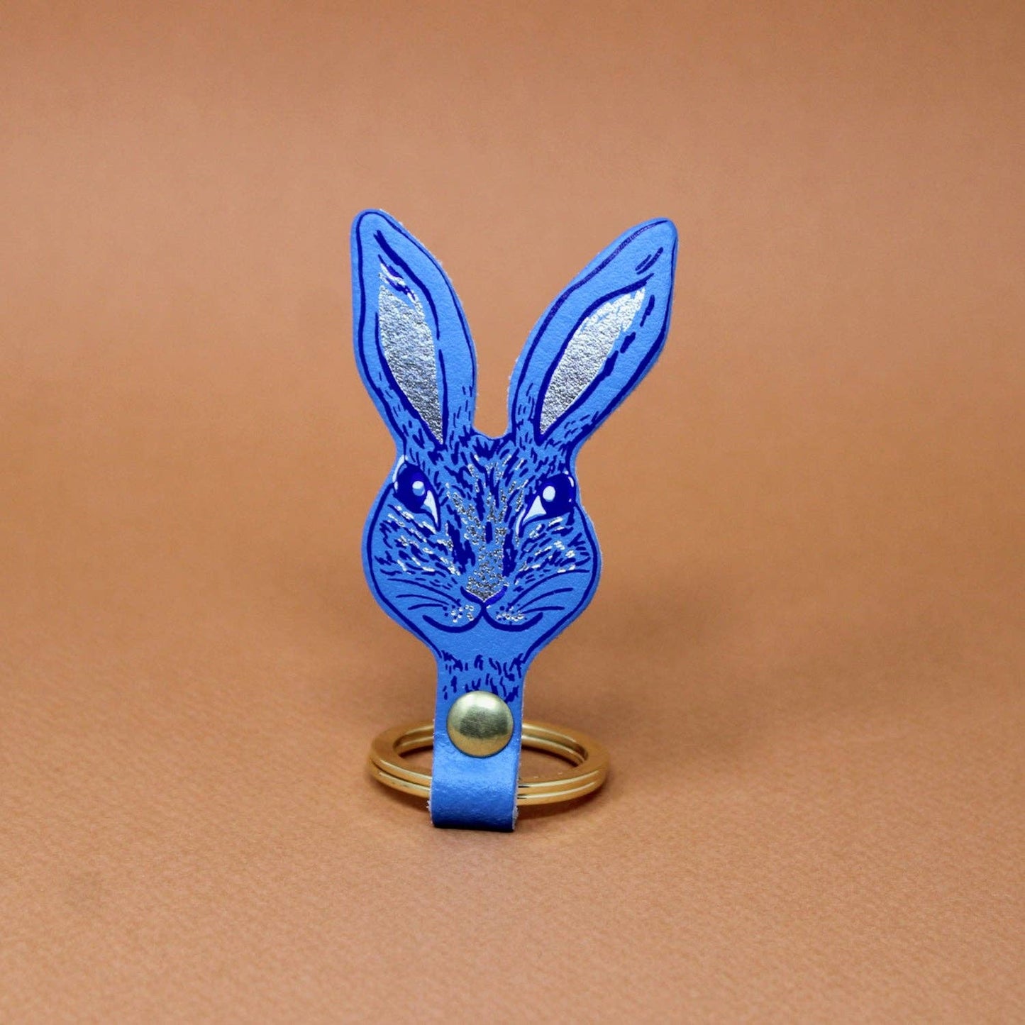 Handmade leather bunny keyring packaging