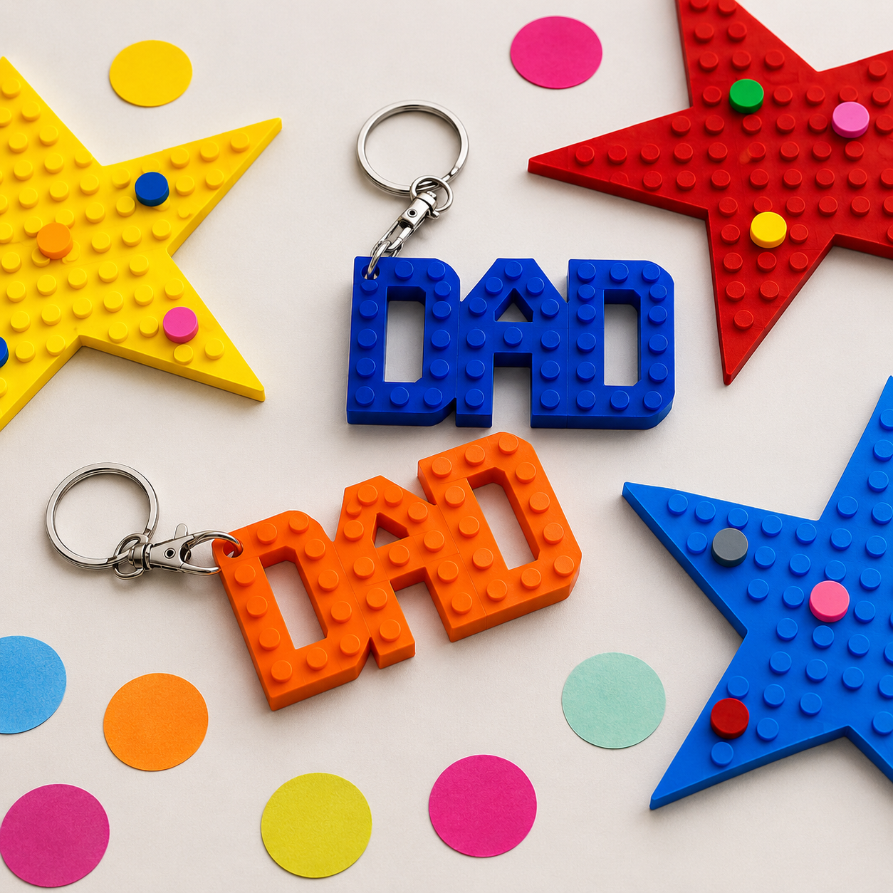Green sustainable plant-based Dad keyring