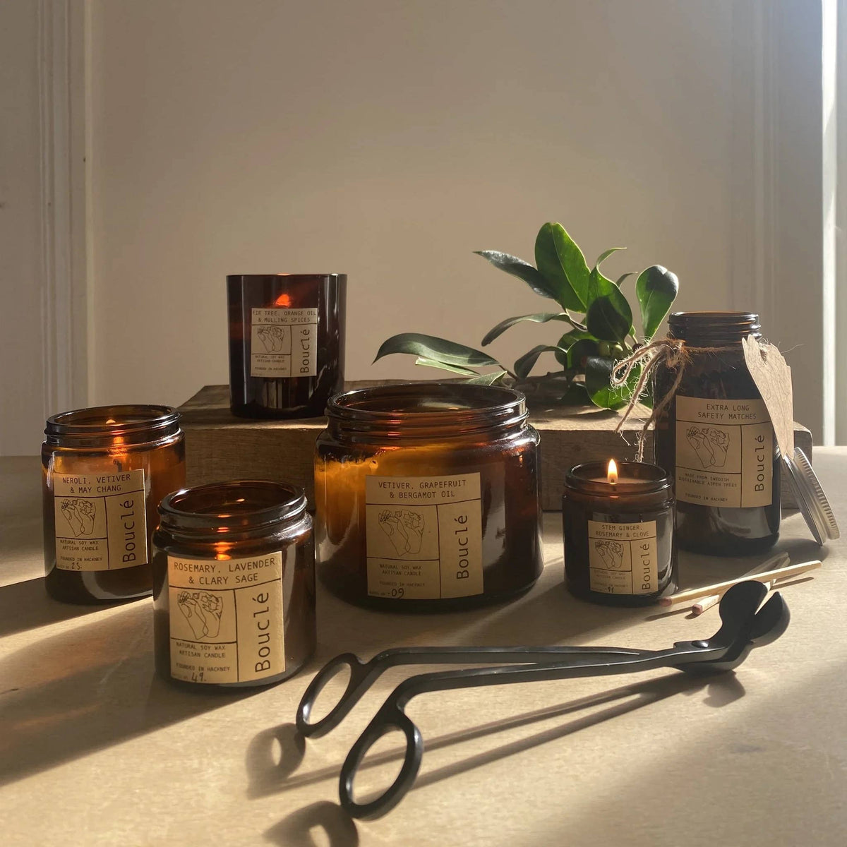 Sustainably sourced festive essential oil candle close-up