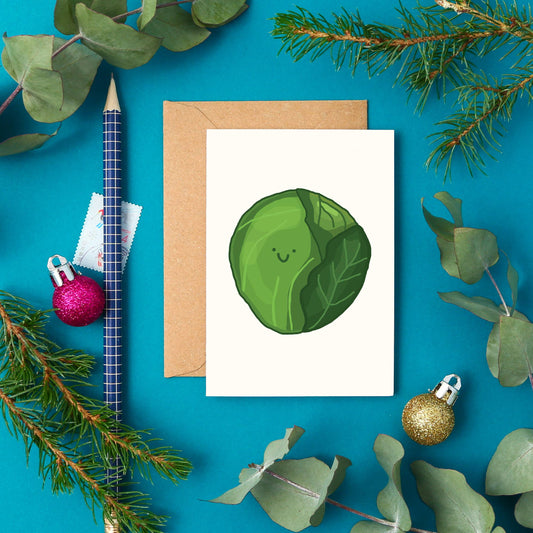 A7 mini sprout Christmas card with recycled Kraft envelope