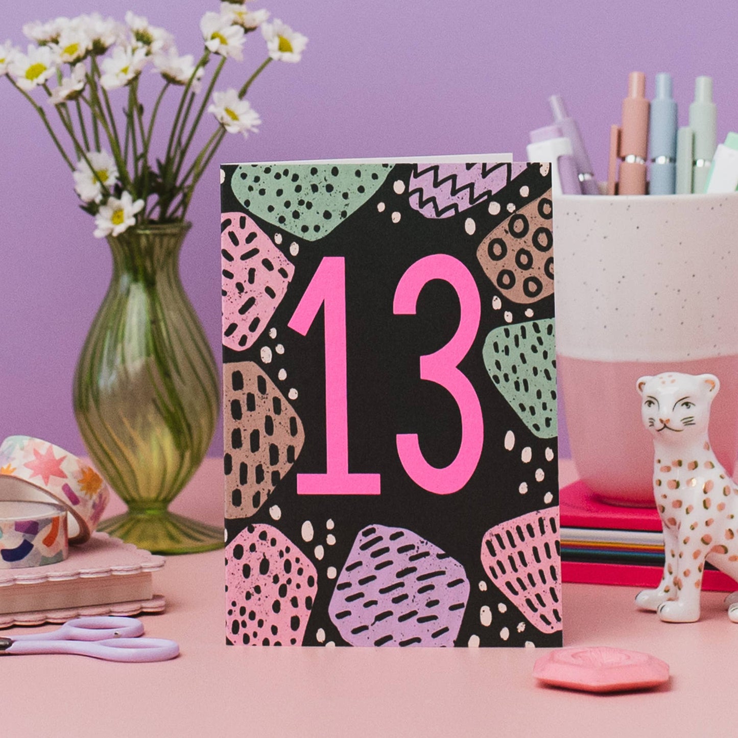 Teen Neon Age 13 Birthday Card