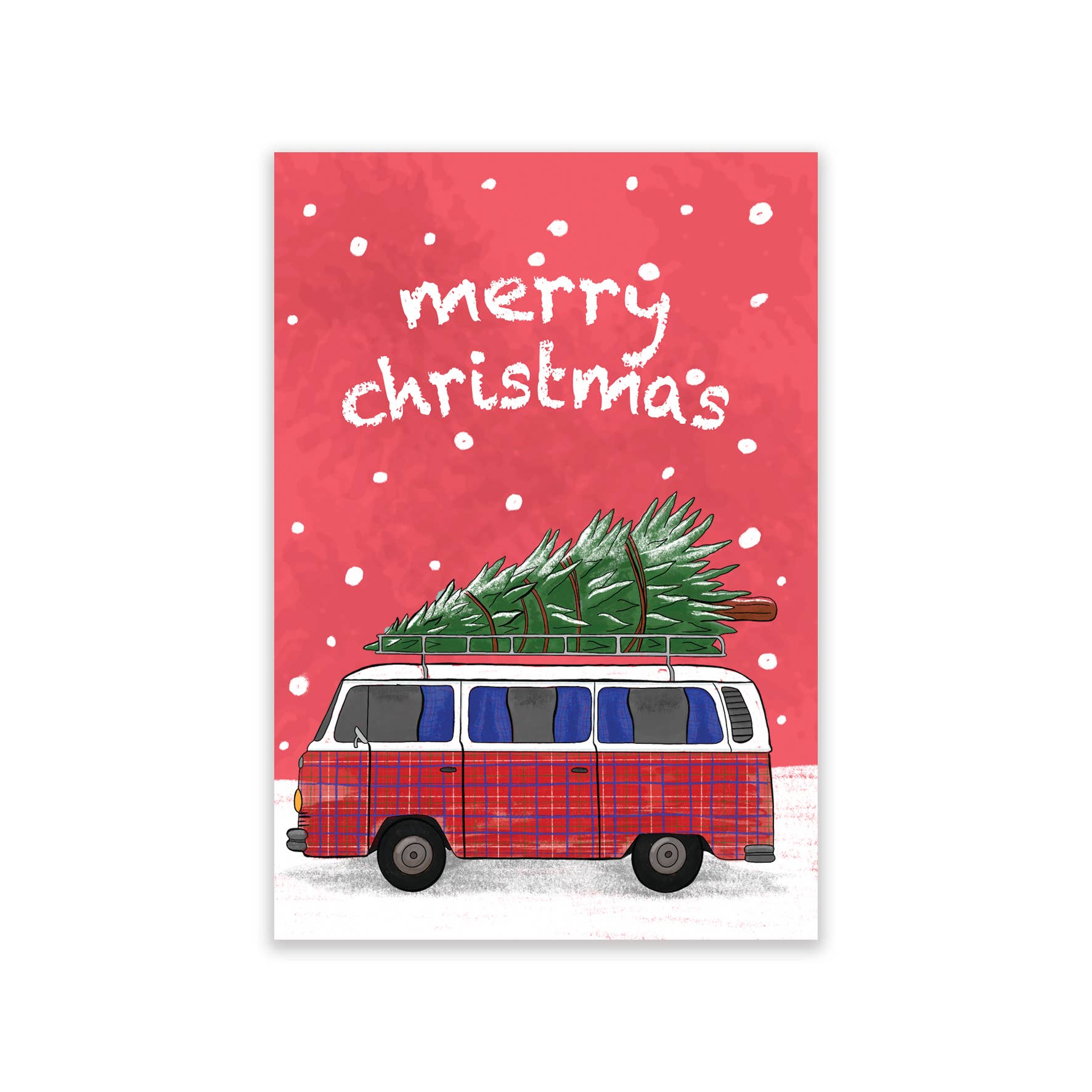 Beetle and Figaro car illustrated mini Christmas cards