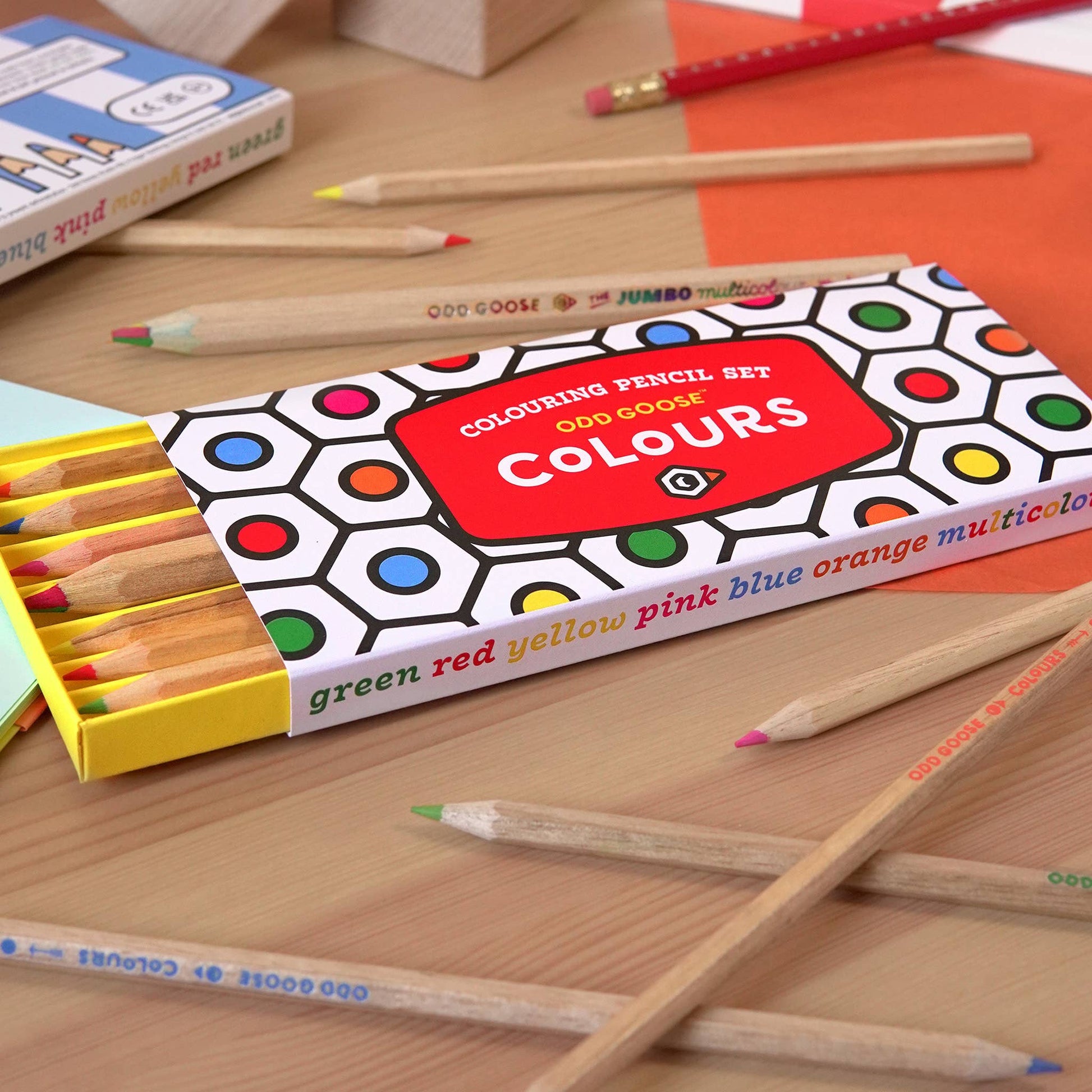 Odd Goose Colours jumbo multicolour pencil close up