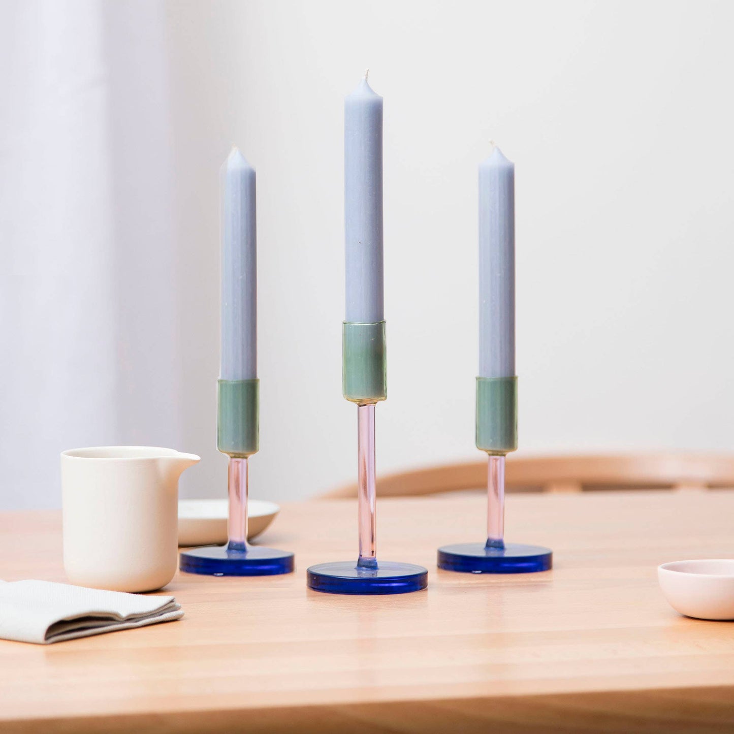 Playful Dual Colour Candlestick, perfect for home decor