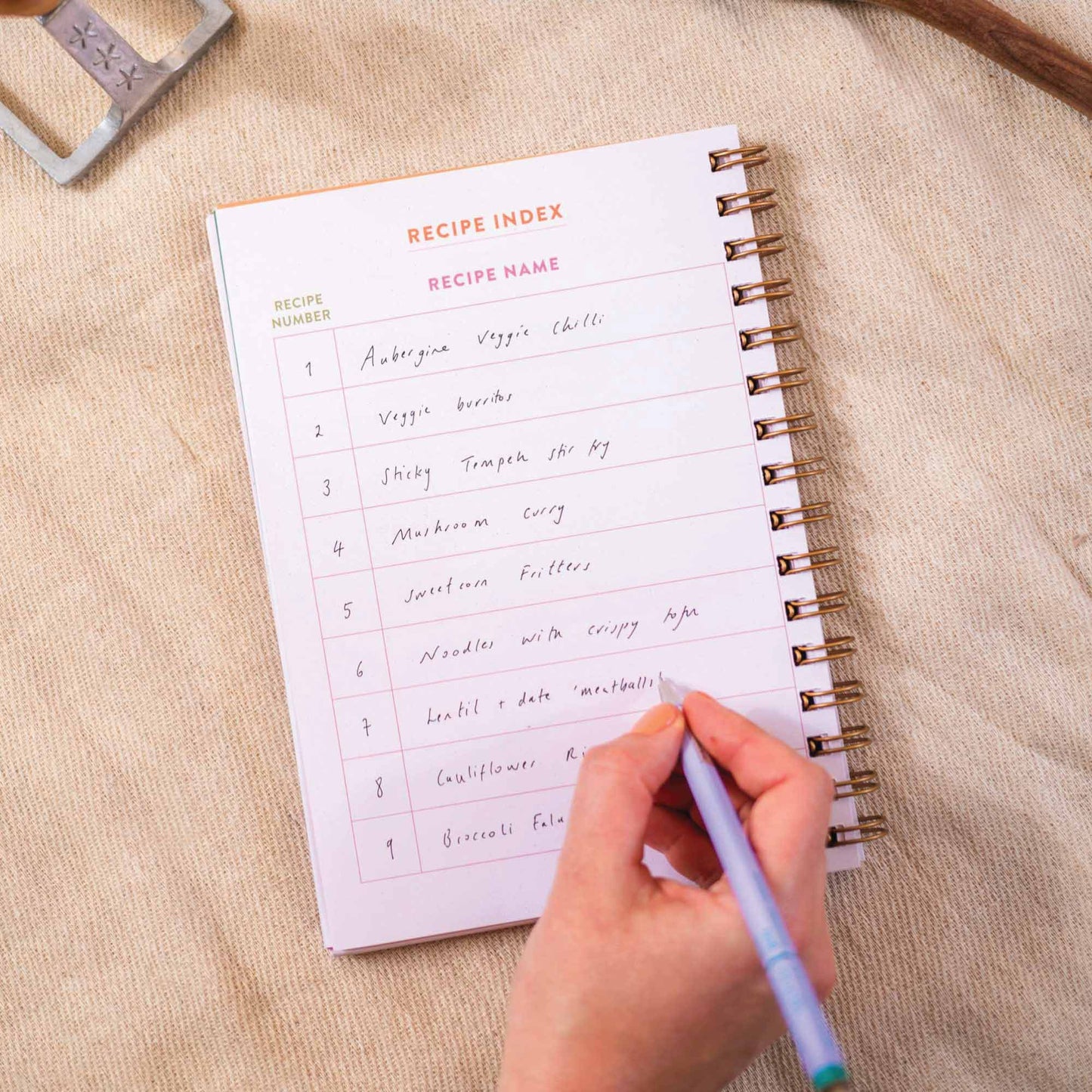 Kitchen Dancing recipe journal styled on a kitchen worktop