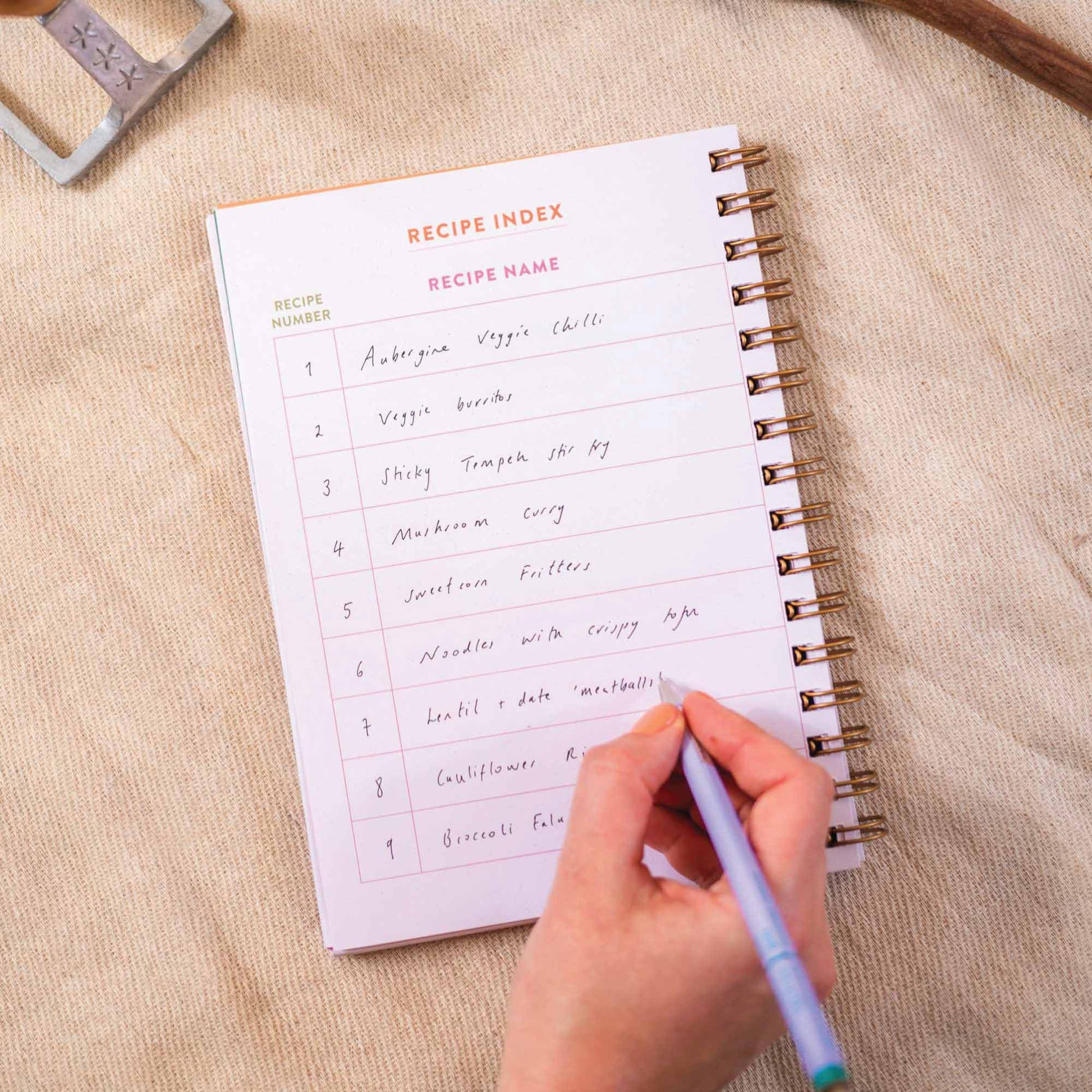 Kitchen Dancing recipe journal styled on a kitchen worktop