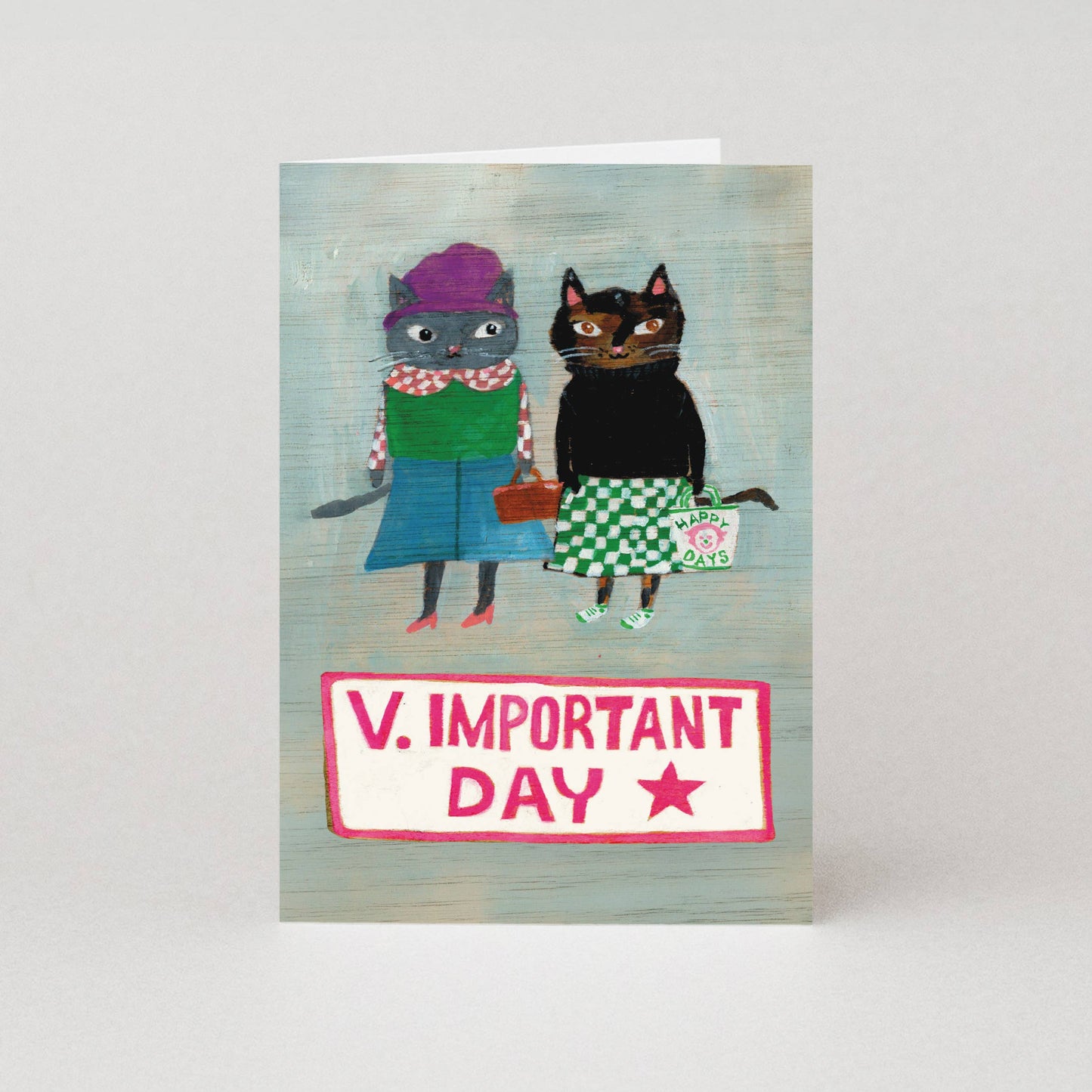 V. Important Day Cat Congratulations Card by Studio Boketto