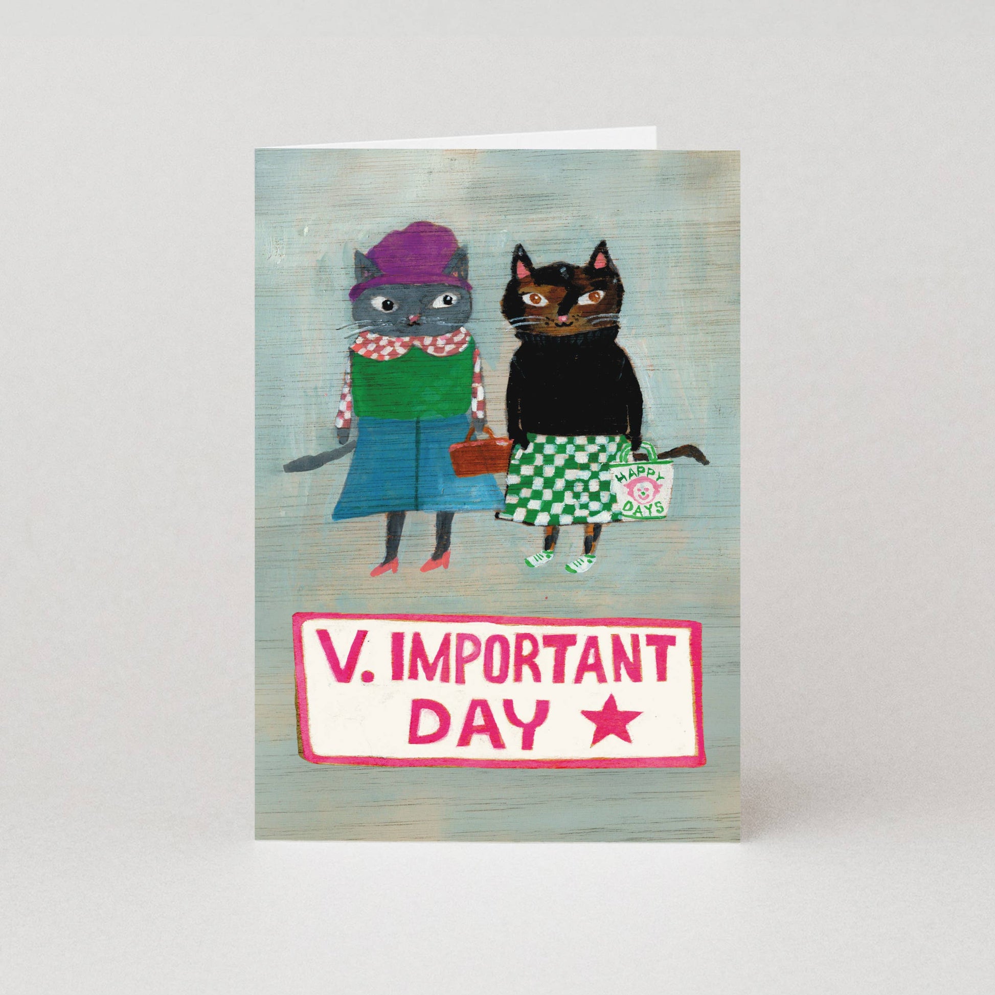 V. Important Day Cat Congratulations Card by Studio Boketto