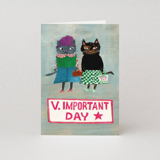 V. Important Day Cat Congratulations Card by Studio Boketto