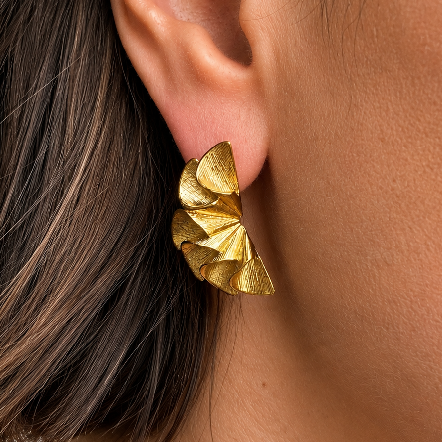 Everyday Ruffle Earrings in tarnish-resistant stainless steel