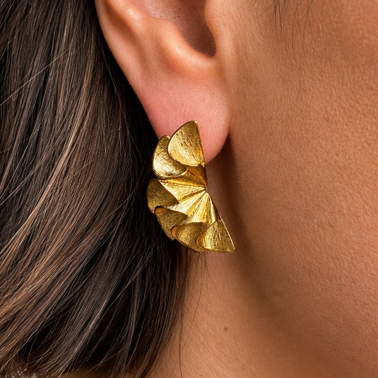 Everyday Ruffle Earrings in tarnish-resistant stainless steel