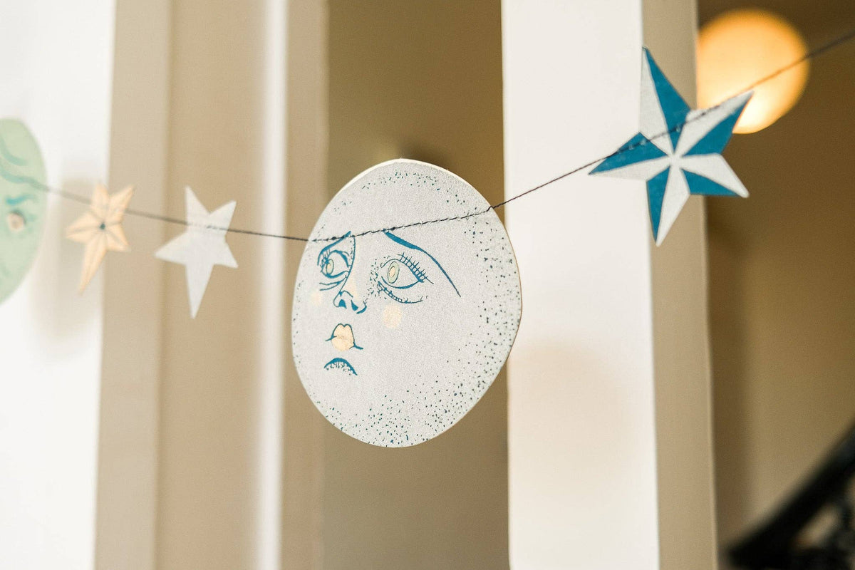 Recycled cotton paper celestial garland