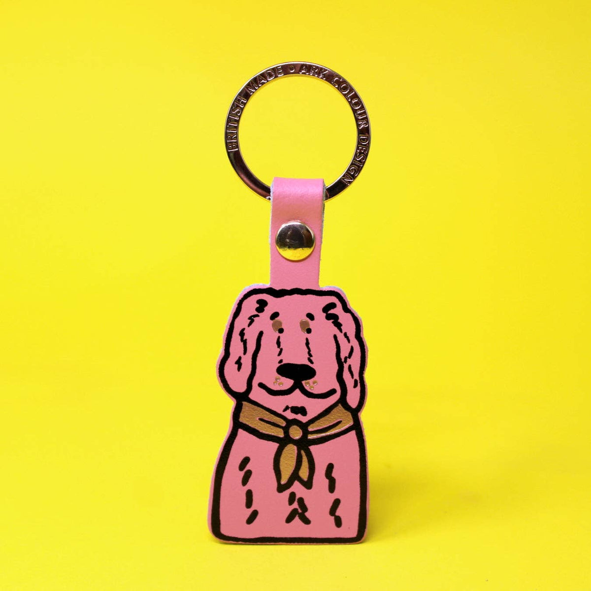 Spaniel leather keyring styled on keys