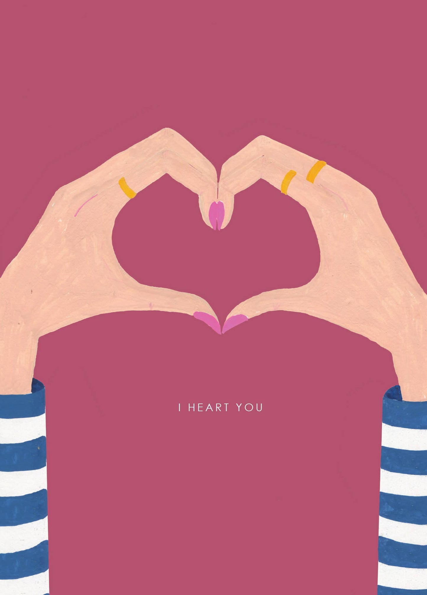Eco-friendly heart hands card with recycled kraft envelope