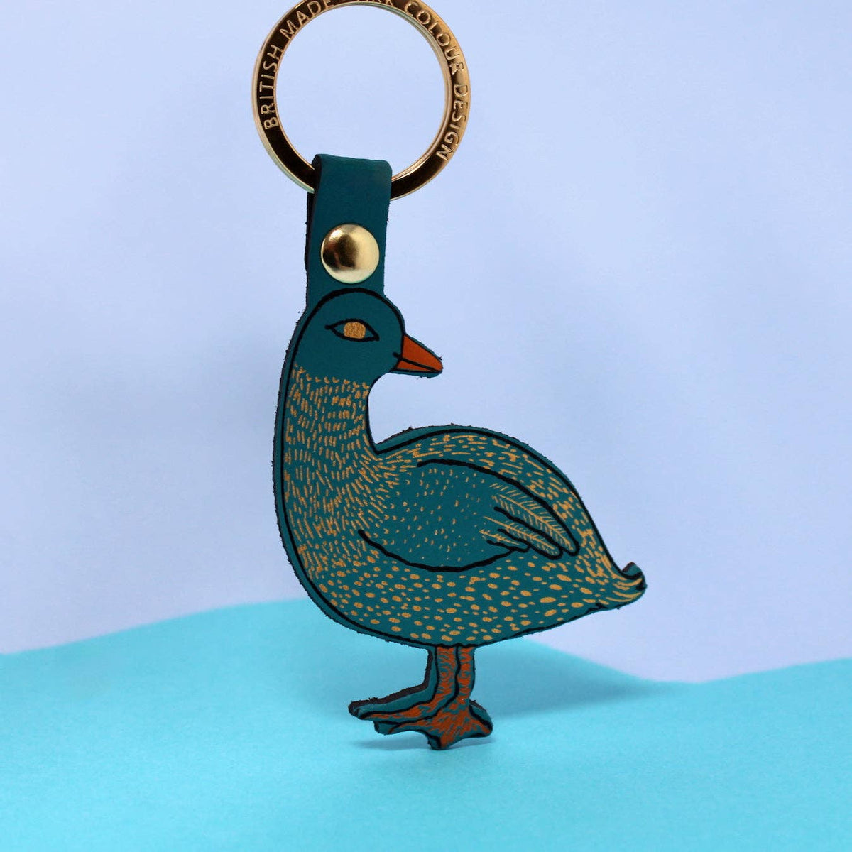 Silly Goose leather key ring made in Scotland
