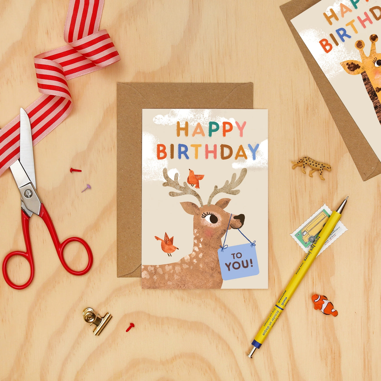 Little Menagerie Birthday Cards Multipack X 6 Kids Cards